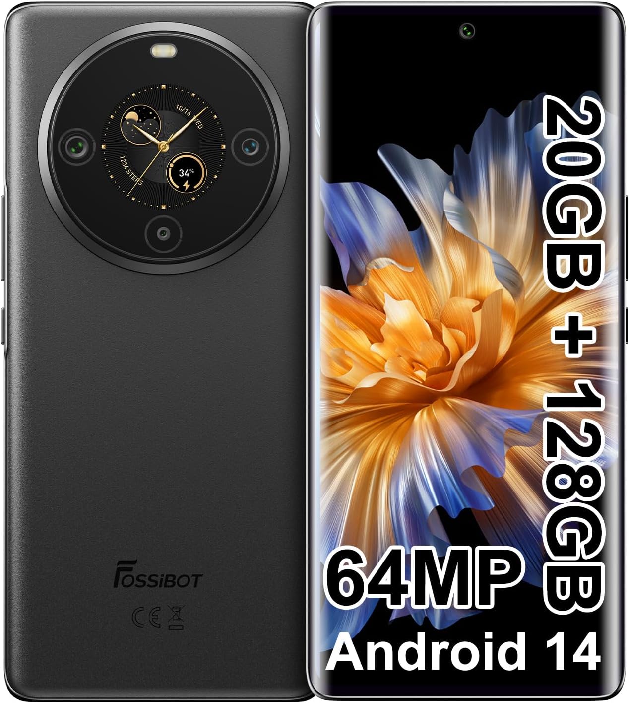 FOSSIBOT S3 Pro Unlocked Smartphone, 6.67″ AMOLED Curved Display+1.09” Rear Display 4G Cell Phone, Android 14 Phone,20GB+128GB/1TB,5000mAh Battery Smartphone,Face&Fingerprint Unlocked Black FOSSIBOT S3 Pro Unlocked Smartphone, 6.67″ AMOLED Curved Display+1.09” Rear Display 4G Cell Phone, Android 14 Phone,20GB+128GB/1TB,5000mAh Battery Smartphone,Face&Fingerprint Unlocked Black