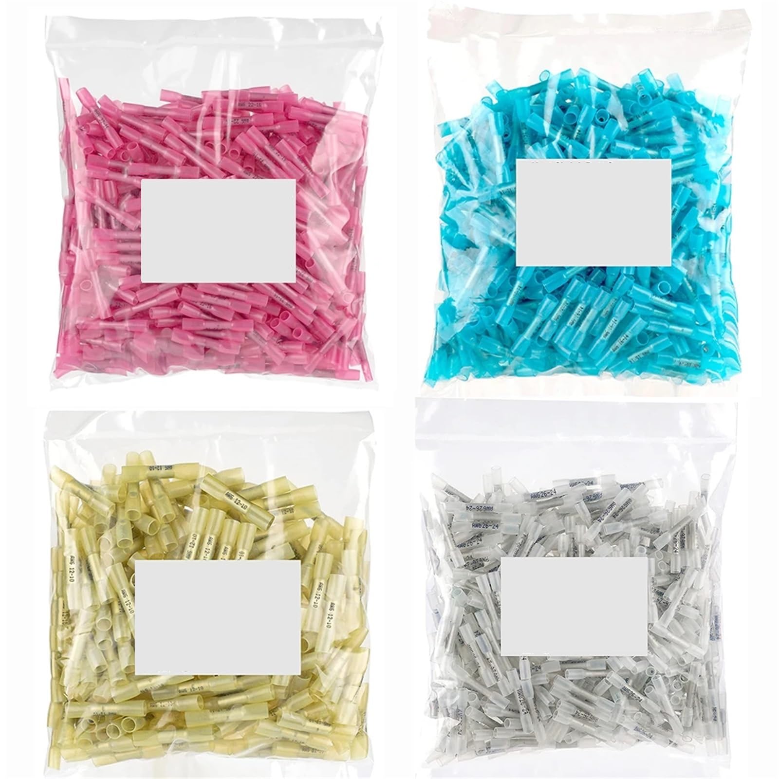 schrumpfverbinder 500-teiliges Schrumpfstoßverbinder-Set, wasserdicht, Marinequalität(White)
