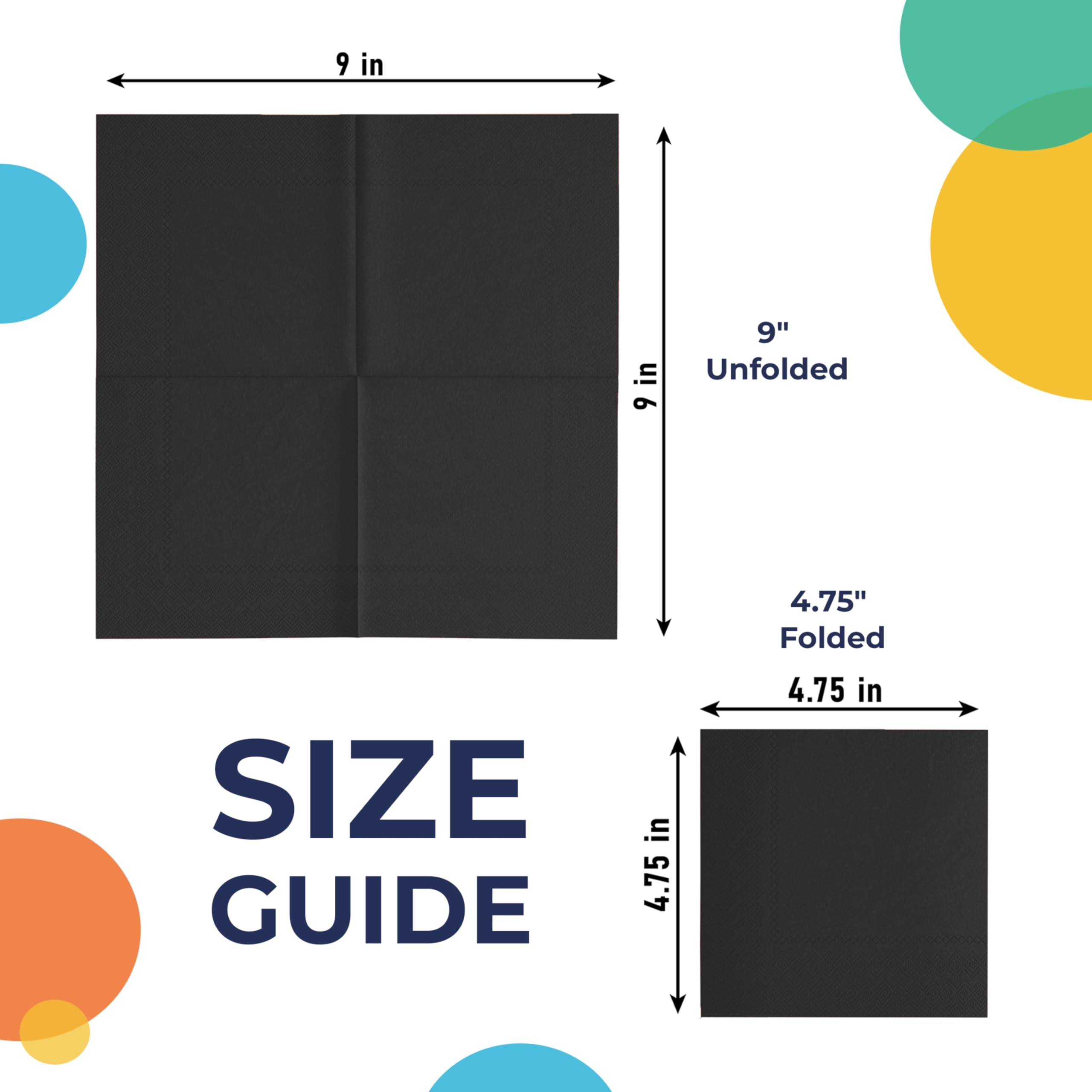 300 servilletas de papel de 2 capas, altamente absorbentes, desechables, para uso diario, para cena, cóctel, bebidas, fiestas, bares, a granel (negro) Exquisite