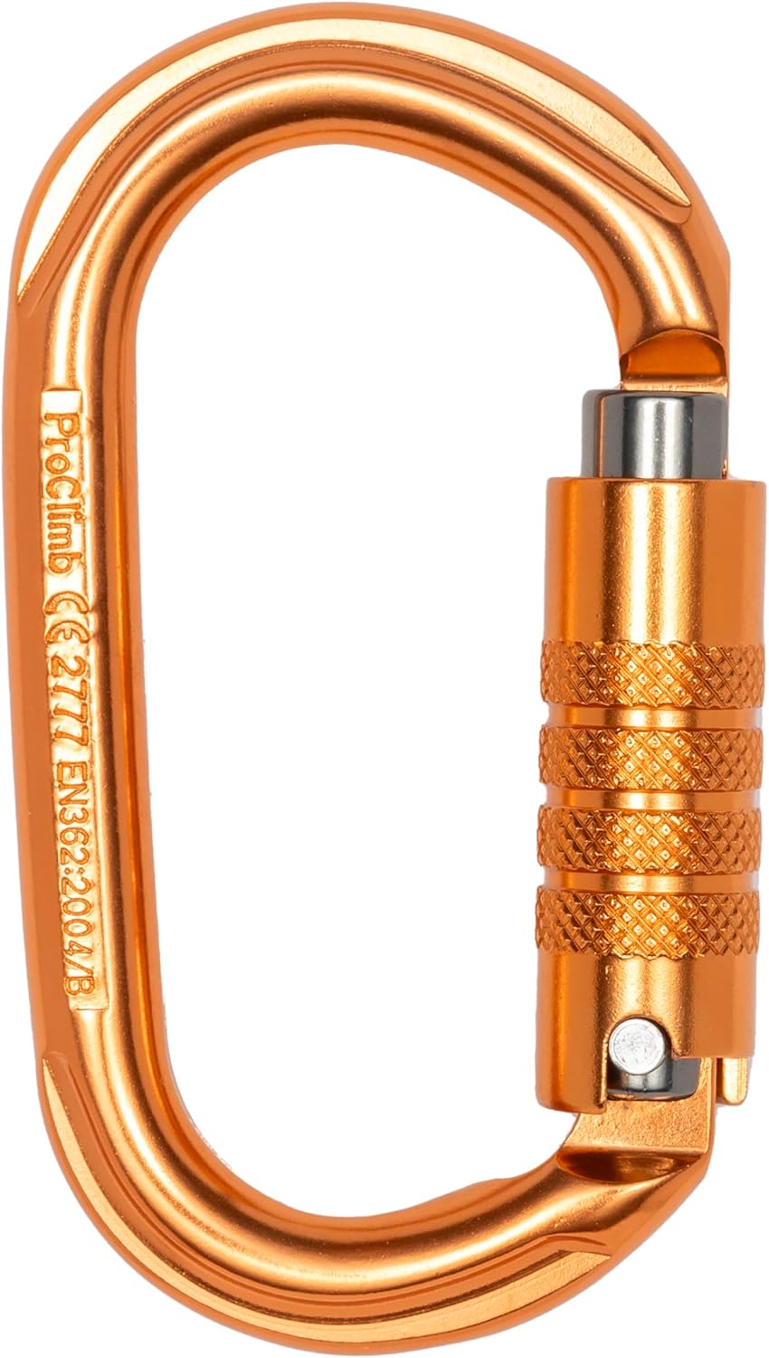 Triple Lock True Oval Aluminum Carabiner by ProClimb