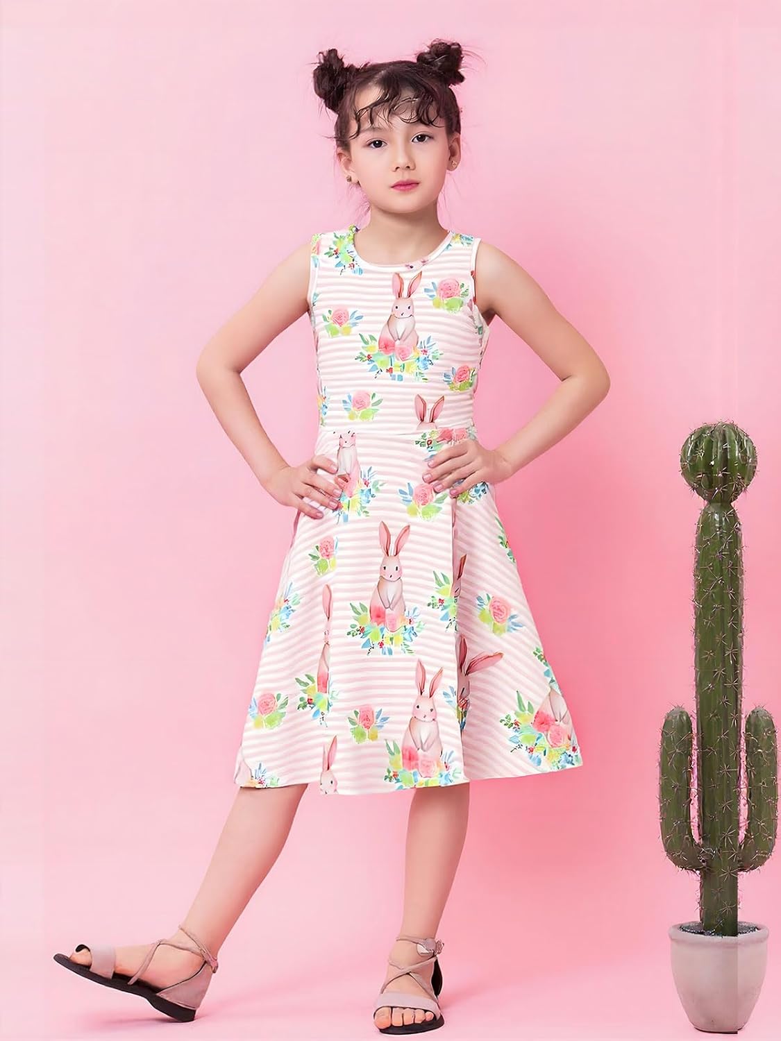 Funnycokid Girls Dress Summer Sleeveless Sundress Birthday Outfit Twirly Mermaid Party Kids 4-15 Years - Image 2