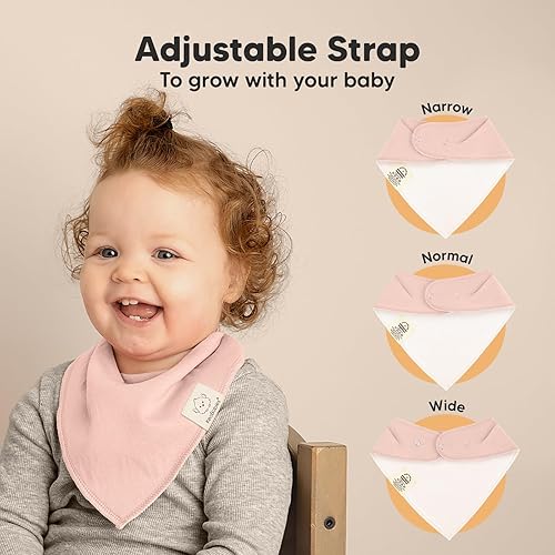 Miniatura 180 de KeaBabies 8 unidades de baberos tipo bandana orgánicos para niñas - Baberos tipo triángulo súper absorbentes para bebés que babean y están en
