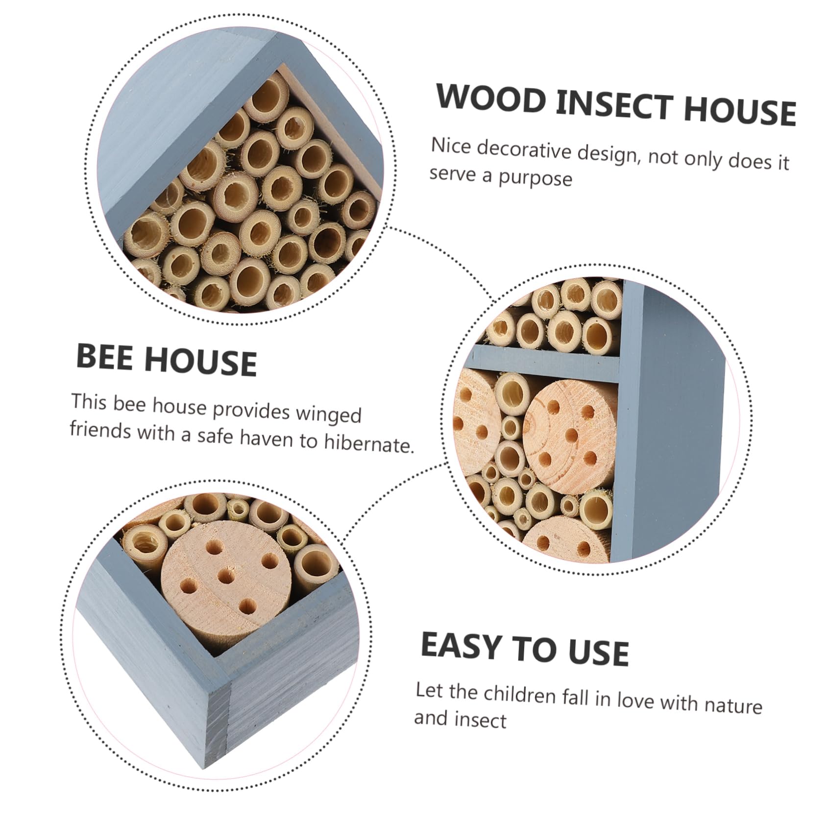 Bemaltes Bienennest mit Eisenhaken für Garten Wetterfestes Insektenhaus zur Überwinterung von Bienen im Außenbereich