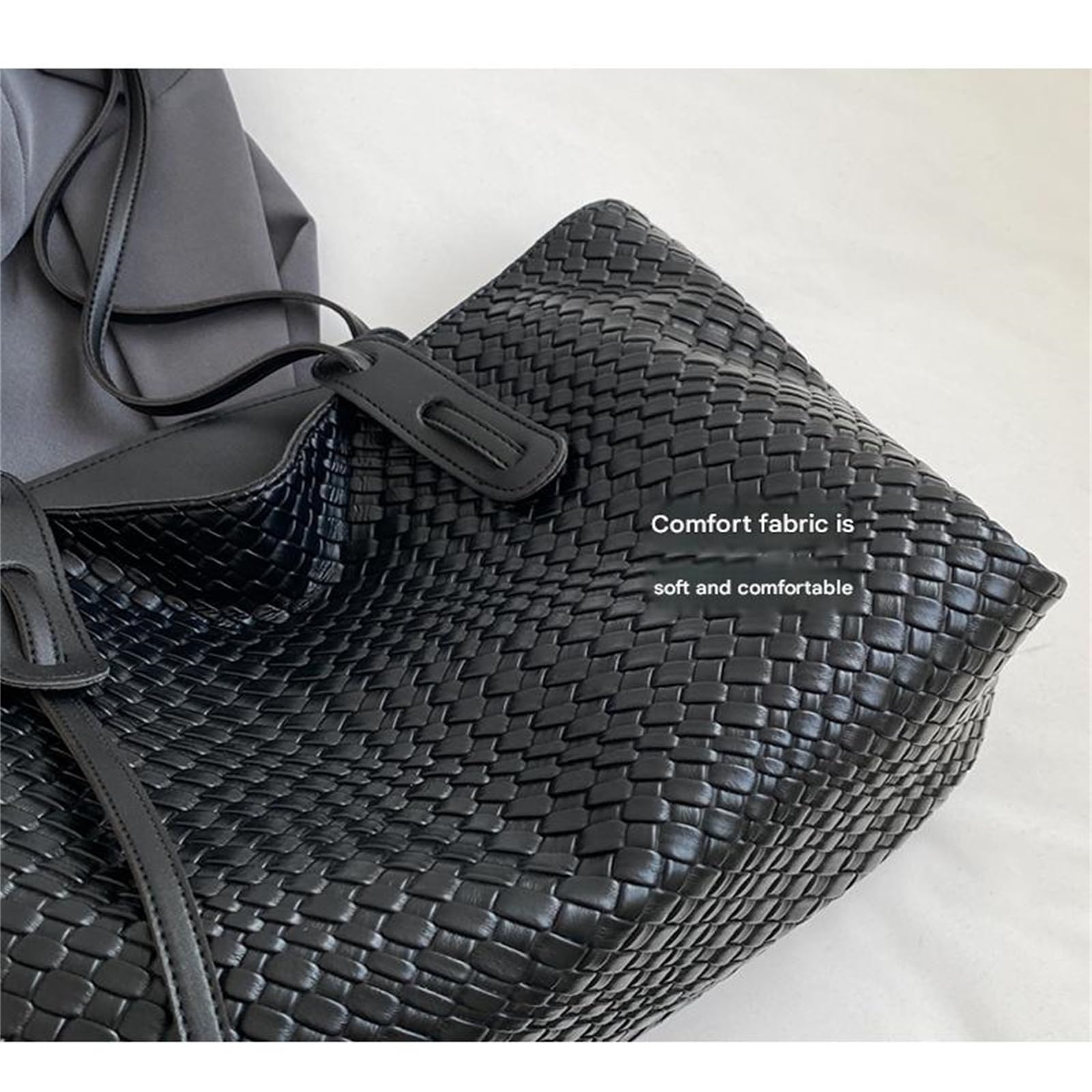 Borsa in Tessuto di Grande capacità A Tracolla Sottobraccio retrò E Versatile-Marrone