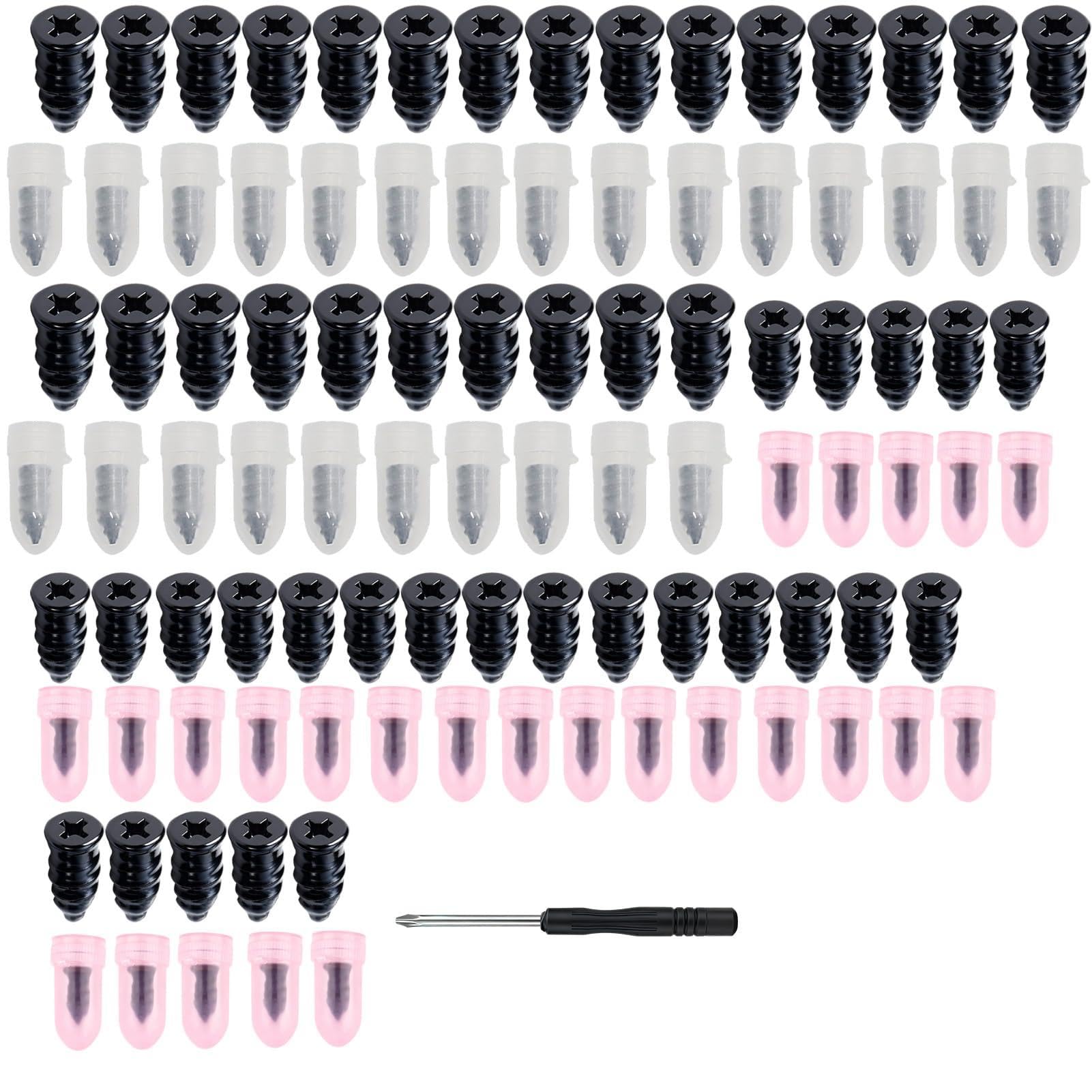 50 Pieces Car Puncture Repair Kit, Rubber Nails for Vacuum Tires with Screwdriver, Tyre Repair for Car, Motorcycle, Bicycle, Truck (25S + 25L)