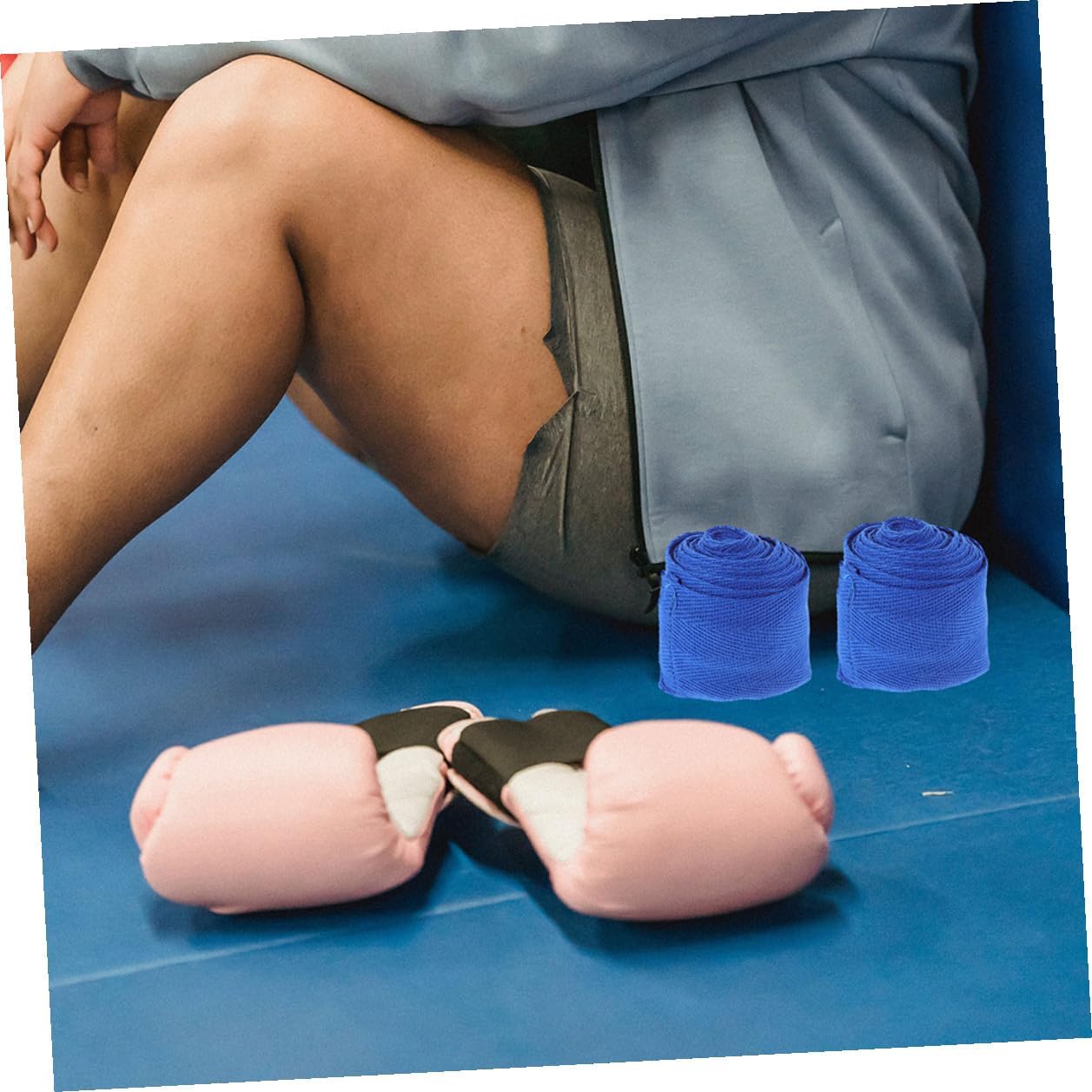 Homoyoyo Breathable Boxing Hand Wraps 2pcs Lightweight Sweat Absorbing Cotton Wrist Support Band for Boxing Training Fitness Protection