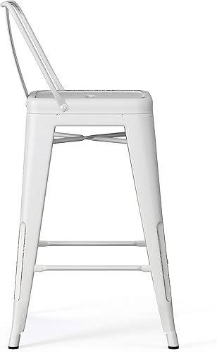 Miniatura 100 de SIMPLIHOME Rayne - Taburetes de encimera (juego de 2) – asientos de cocina de metal de 24 pulgadas de altura de asiento en blanco, asientos