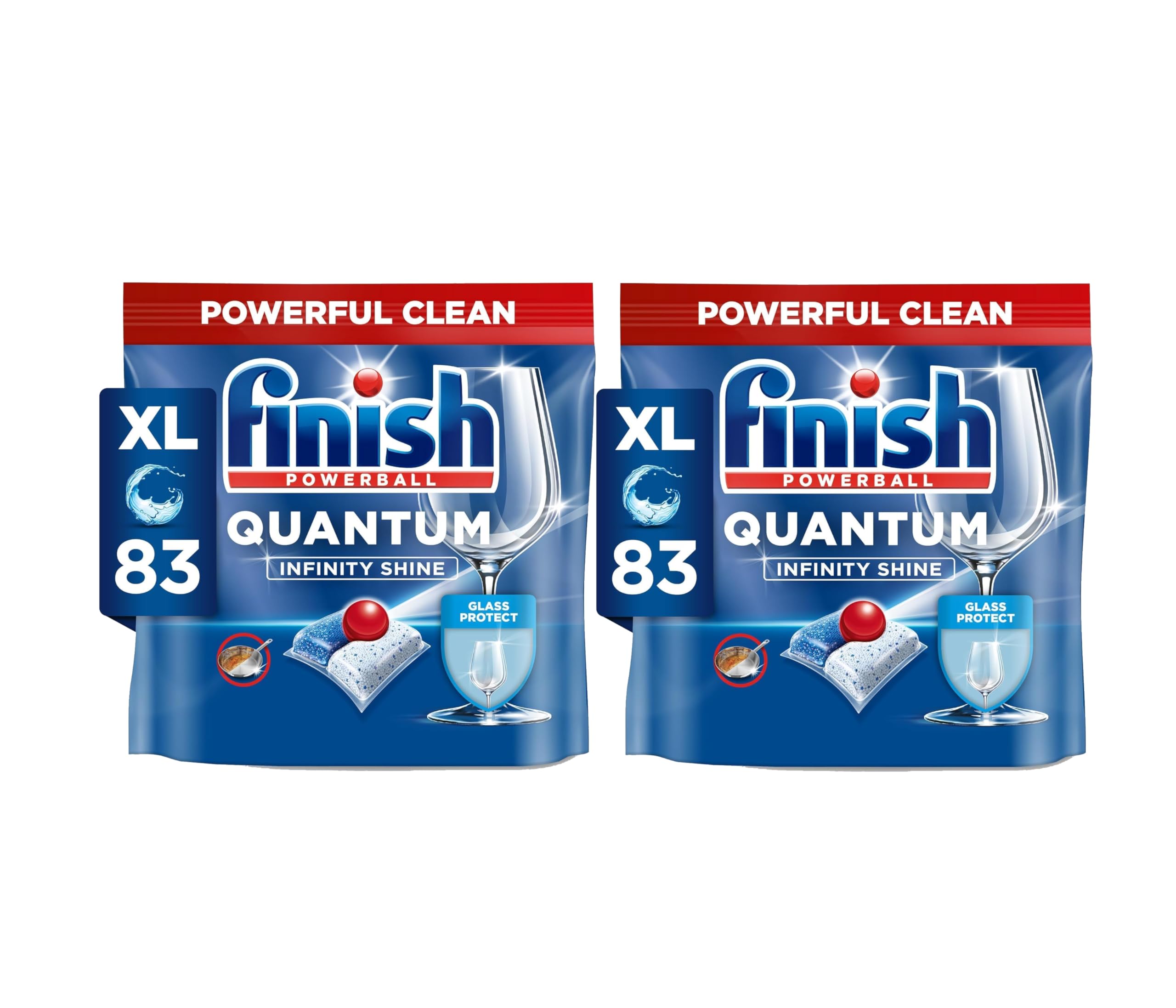 Finish Quantum Infinity Shine Spülmaschinentabs – Geschirrspültabs für Tiefenreinigung, Fettlösekraft und Glanz – Sparpack mit 2 x 83 Tabs