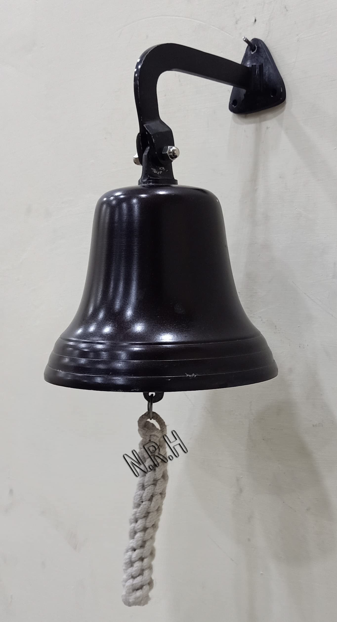 Decorative Ornamental Bells | Pirate's Decorative Ship's Bells | Maritime Ocean Home Decor (8 inch, Black)