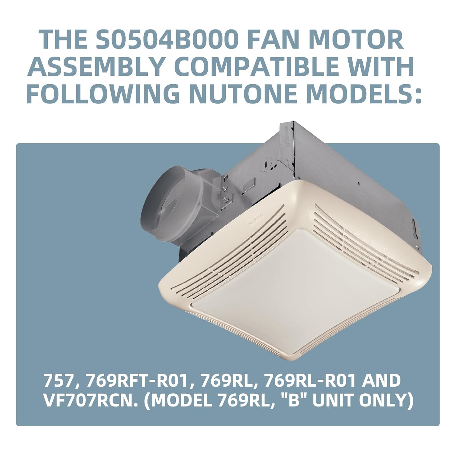 769RL B Unit for NuTone S0504B000 Motor Assembly,S0504B000 Fan Power 757 769RFT-R01 769RL-R01 VF707RCN Replacement Motor 769RL B Unit for NuTone Bathroom Fan,JESP-61K13/C-87547