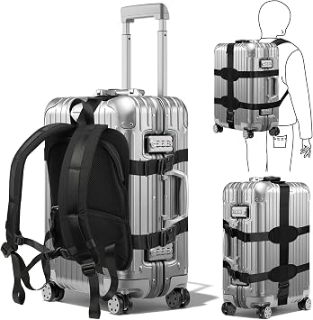 Backpack Carrying System with Adjustable Strap   ideal for carrying small to medium size hard shell case/hand baggage.