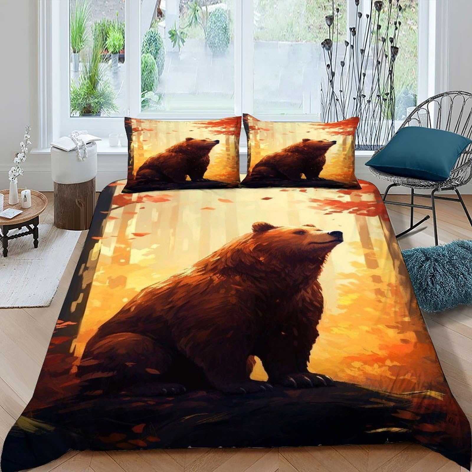 Housse de couette faune sauvage motif imprimé 3D de qualité supérieure pour lit King size