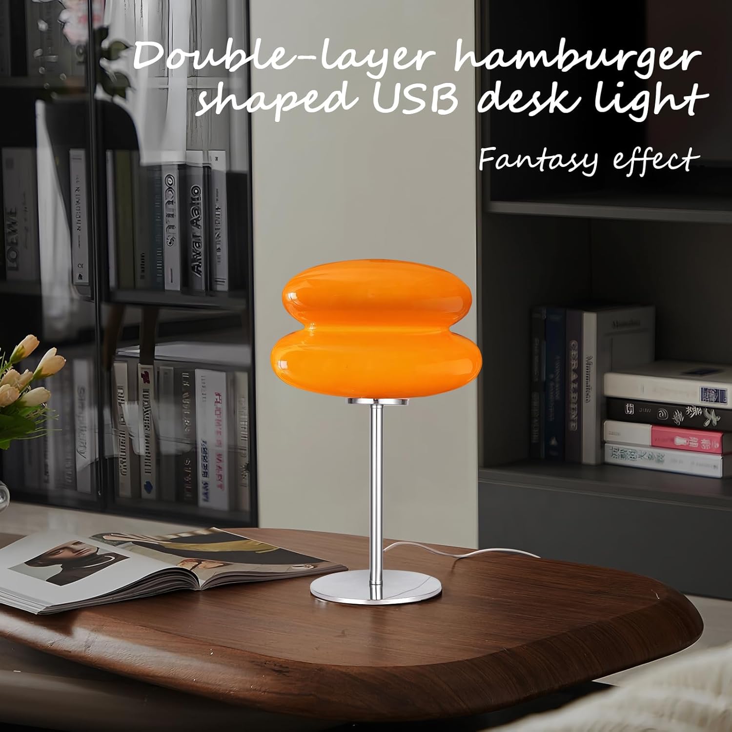 Mid Century Modern Lamp for Nightstand Table Lamp for Bedroom, Dimmable Retro Egg Tart Bedside Small Lamps,Unique Home Mushroom Decor Aesthetic Cute Table Lamps nightstand lamp