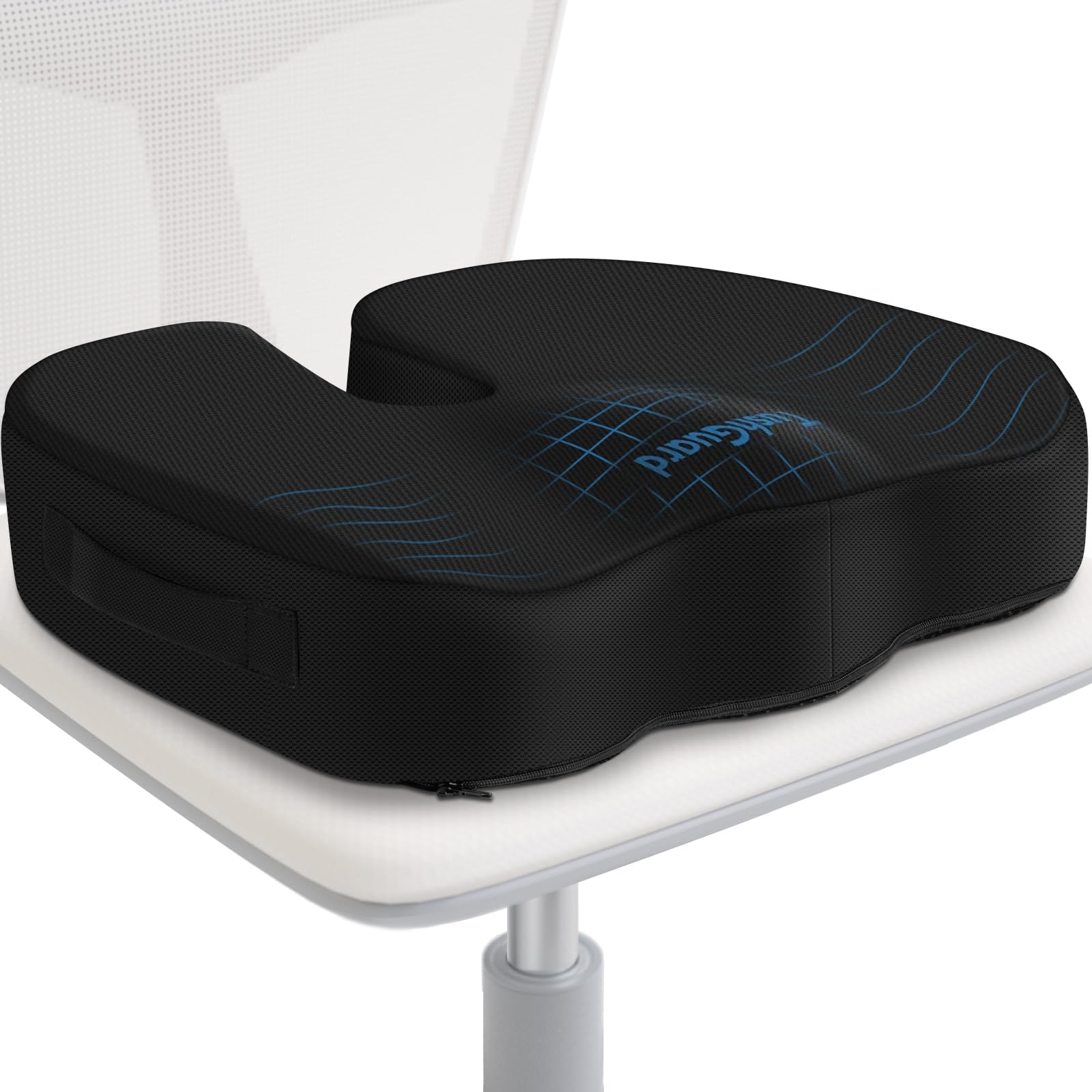 TushGuard Cojín de Asiento para Silla de Oficina, Espuma viscoelástica, Antideslizante, para Silla de Escritorio, coxis, ciática, Alivio del Dolor de coxis para Silla de Oficina, Coche, Silla de