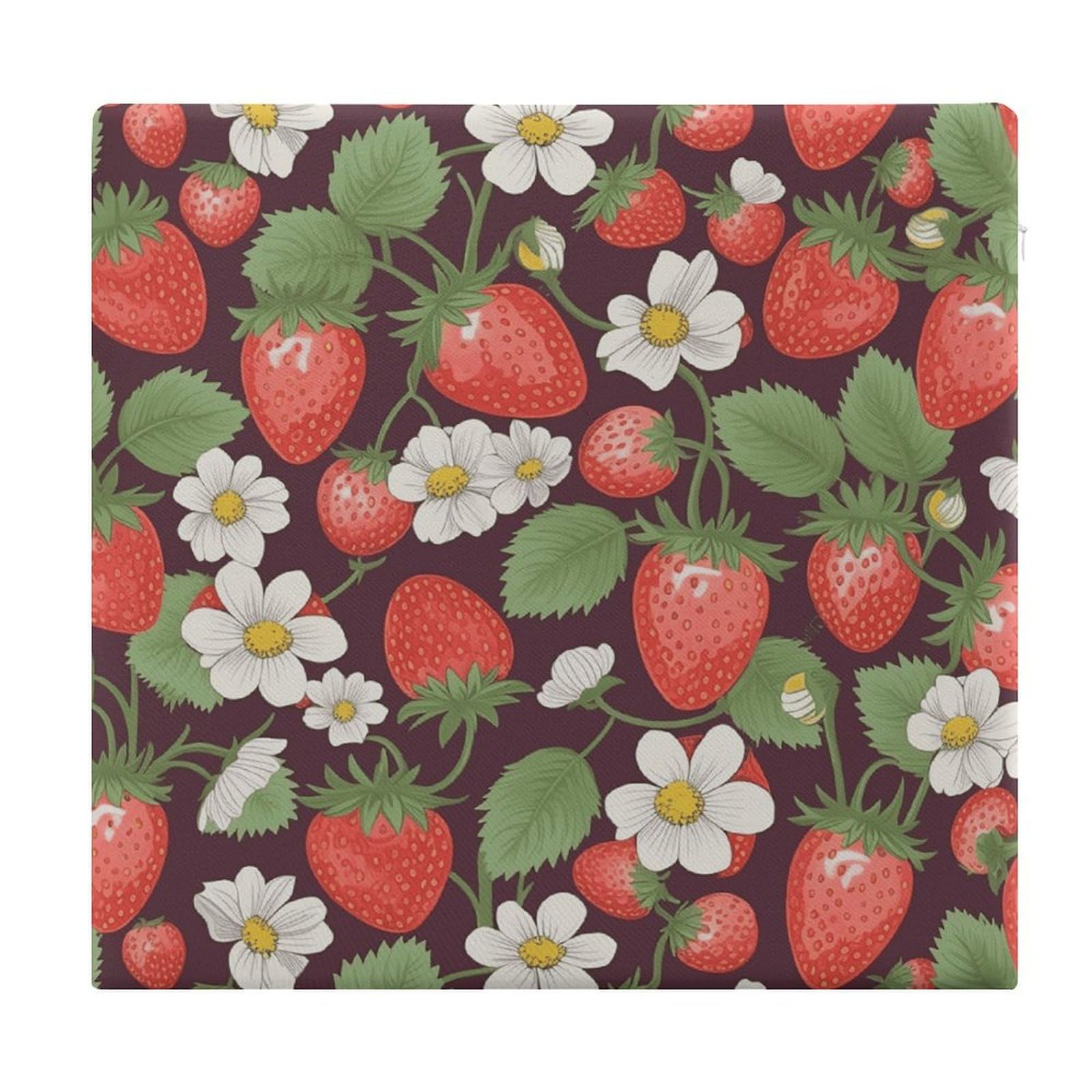 Adfgyerh Style Strawberry3 Cushions Memory Foam For Adults, Seat Cushion Chair Pads Soft, Square Pillows For Dining, Kitchen, Office, Patio Chairs