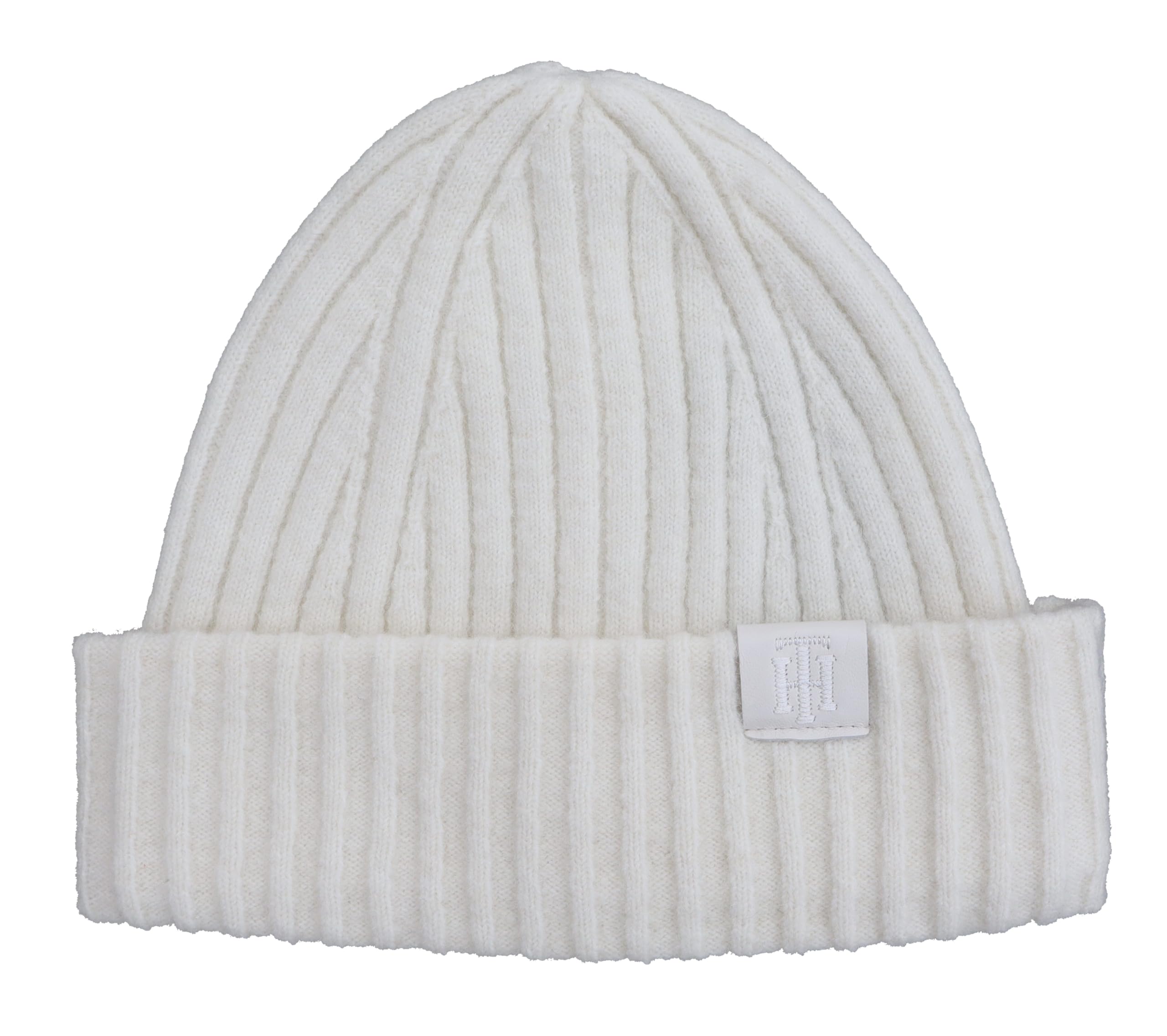 Tommy Hilfiger Damen Strickmütze Mütze Fluffy Beanie Wollweiß Weiß One Size