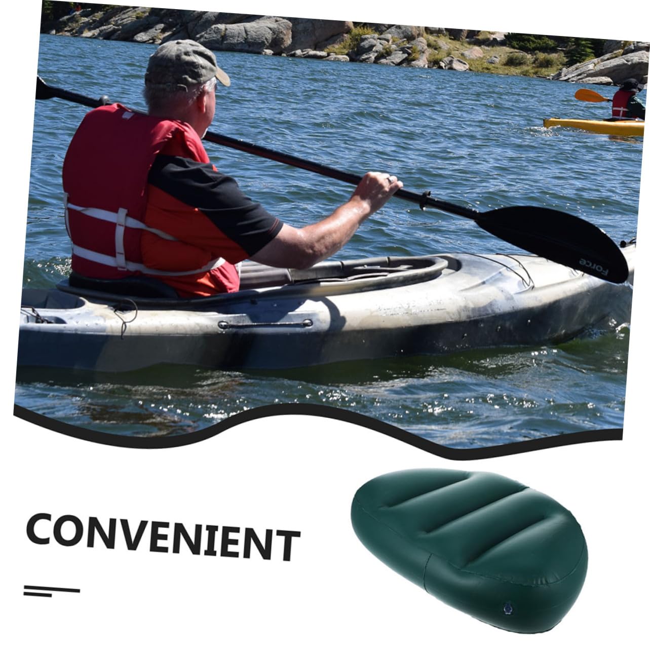 2 Cuscino Gonfiabile per Barche e Canotti in PVC Spesso Seduta Ergonomica Antiscivolo per Kayak e Rafting Facile Gonfiare e Trasportare per e Outdoor