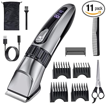 Cordless Hair Clippers for Men, Professional Hair Trimmer, Powerful Hair Grooming Cutting kit, Rechargeable Waterproof Electric Mens Haircut Clipper for Barbers & Home Use with LED Display