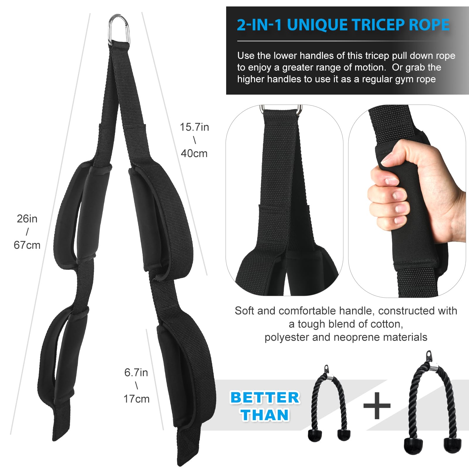 Poleas Gimnasio para Casa, Sistema de Polea Cable Máquina de Musculacion Accesorio de Entrenamiento para Máquinas de Brazo
