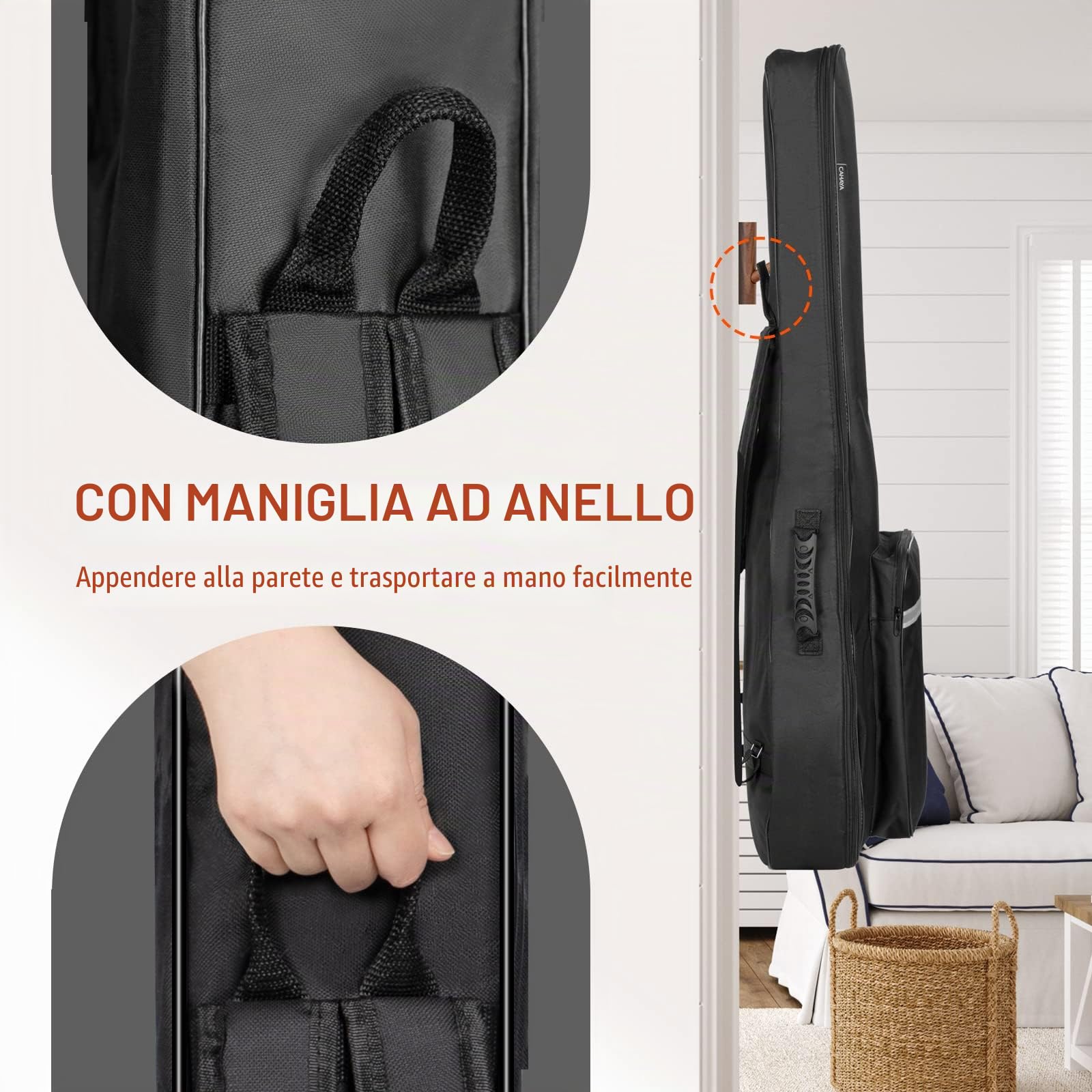 CAHAYA Borsa per Chitarra Classica con Tasca Frontale Grande per Spartiti Custodia per Chitarra Classica Moedllo CY0288