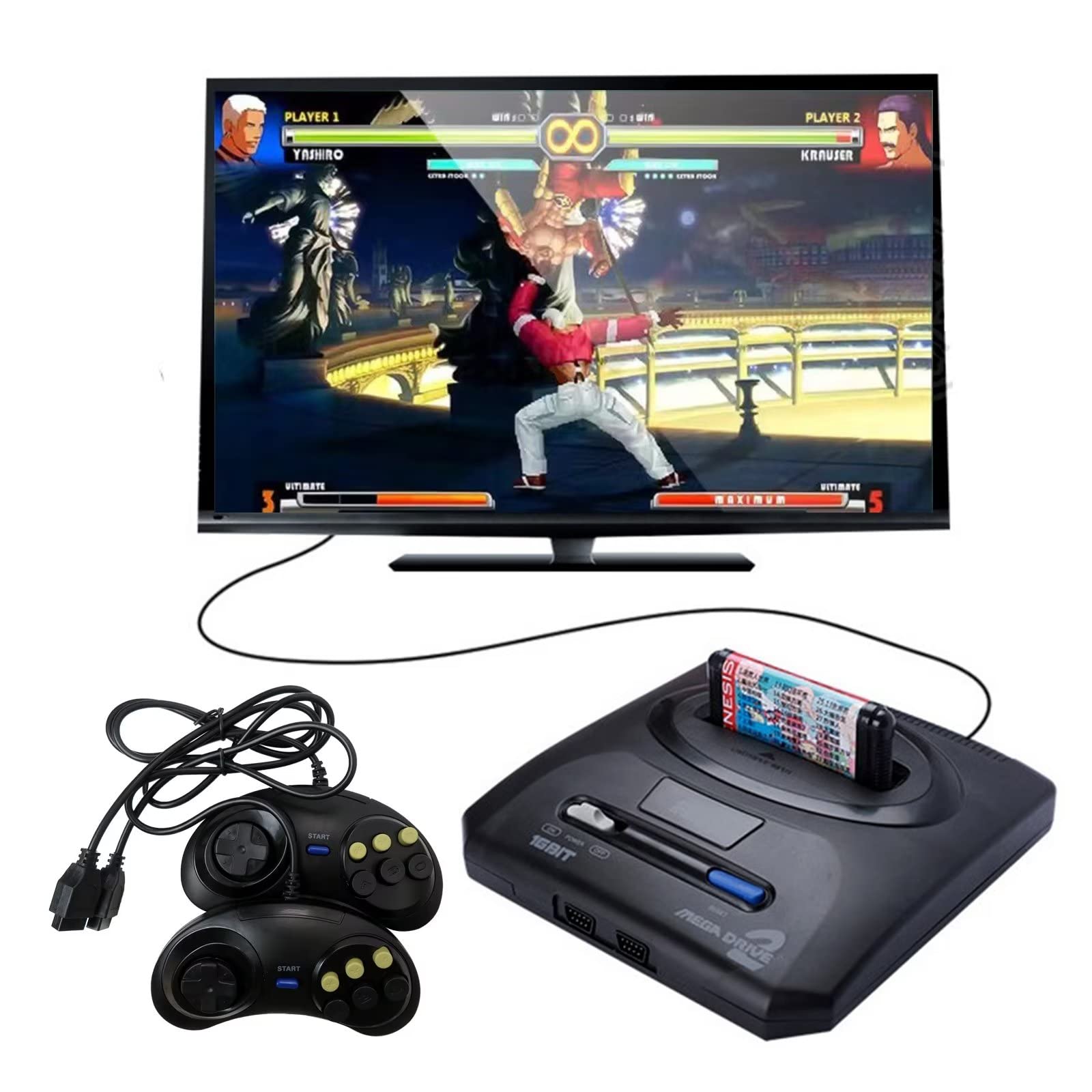 Xspeedonline 2Pcs 6-Button Wired Game Controller Compatible for Sega Genesis for Nintendo SNES Platform, Black - Sega Genesis - Very Good - Used Accessory - Image 3