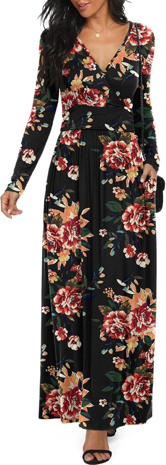 F Brown Floral Black