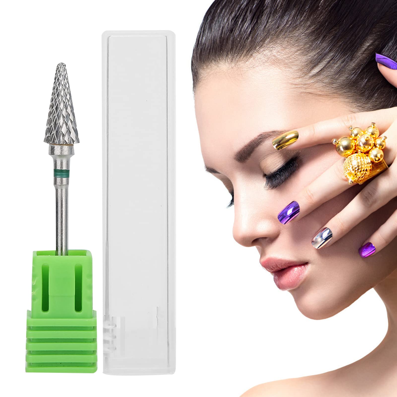 Joyzan Punte Fresa Unghie, Nail Drill Bit Manicure in Acciaio al Tungsteno Lucidare la Testa di Smerigliatura del Strumento Rimozione Gel Semipermanente Cuticola con Scatola per Pedicure Domestico