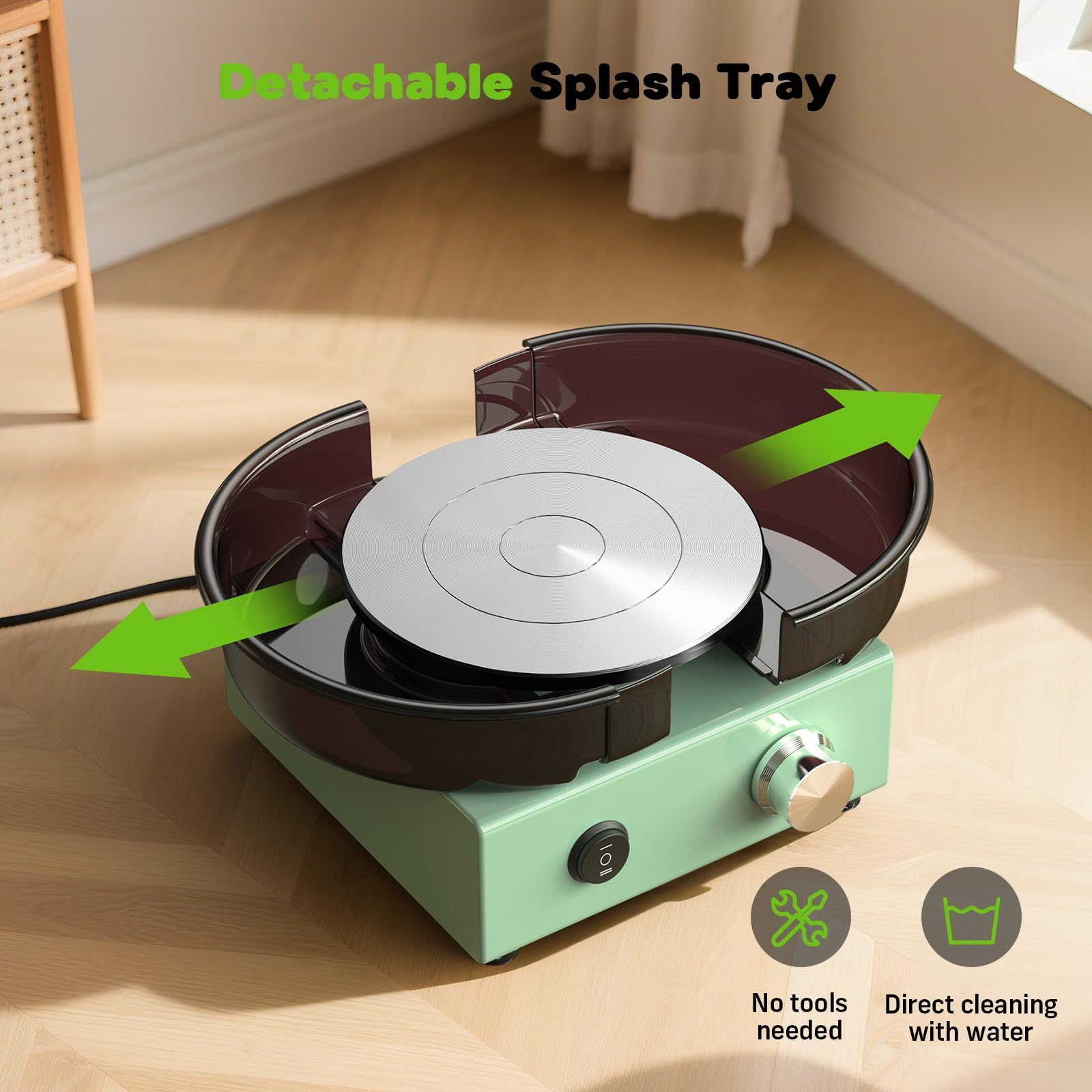 Mini zestaw kół garncarskich – 15 cm gramofon dwukierunkowy obrotowy glina, elektryczny z dla początkujących, ceramiczne narzędzie rzemieślnicze DIY