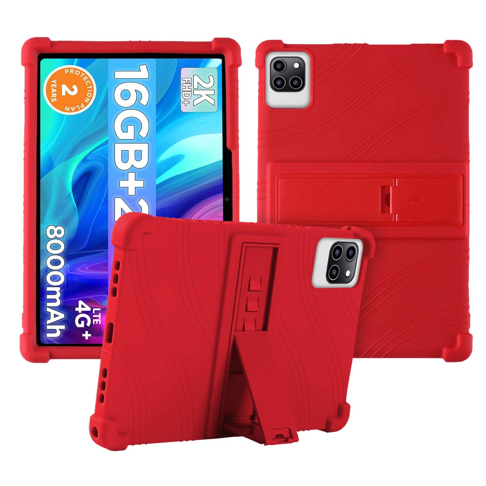 Case for Callsky-Tab Ctab 12 Tablet 12 inch,Soft Silicone Protector Cover,Kids Friendly,Adjustable Stand Tablet Cover,4 Corners Thicken Shockproof,Red