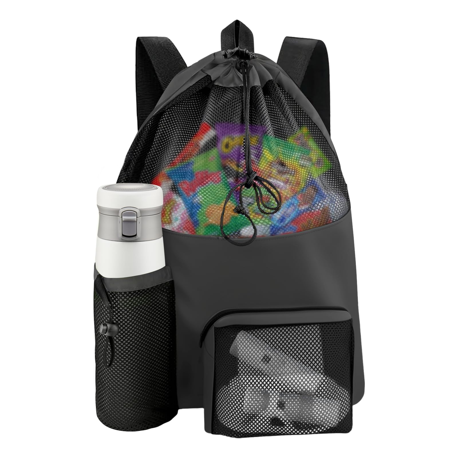 Mochila de malla para natación con cordón, Bolsa de playa ajustable para hombres y mujeres