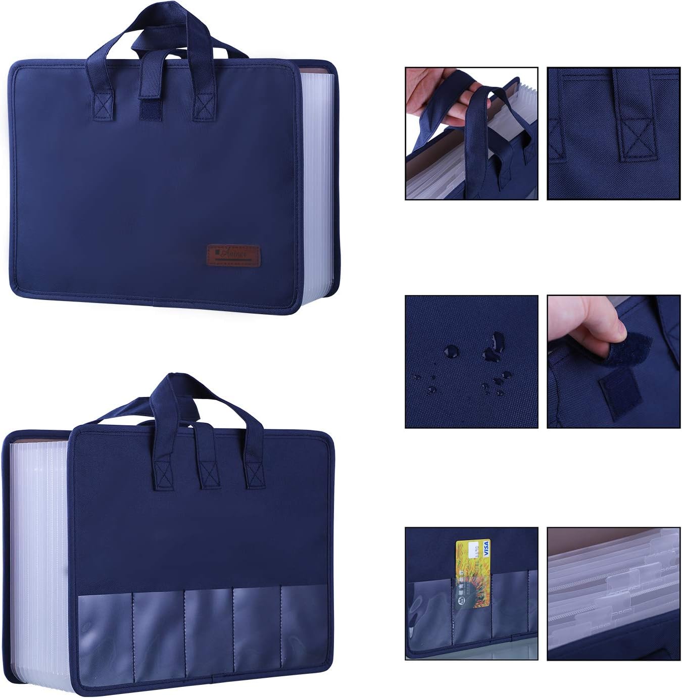 Antner 13 Pockets Expanding File Folder Document Organizer with Handle, Large Capacity Accordion File Organizer Portable A4 Letter Size File Folders for Office, Business, School or Home