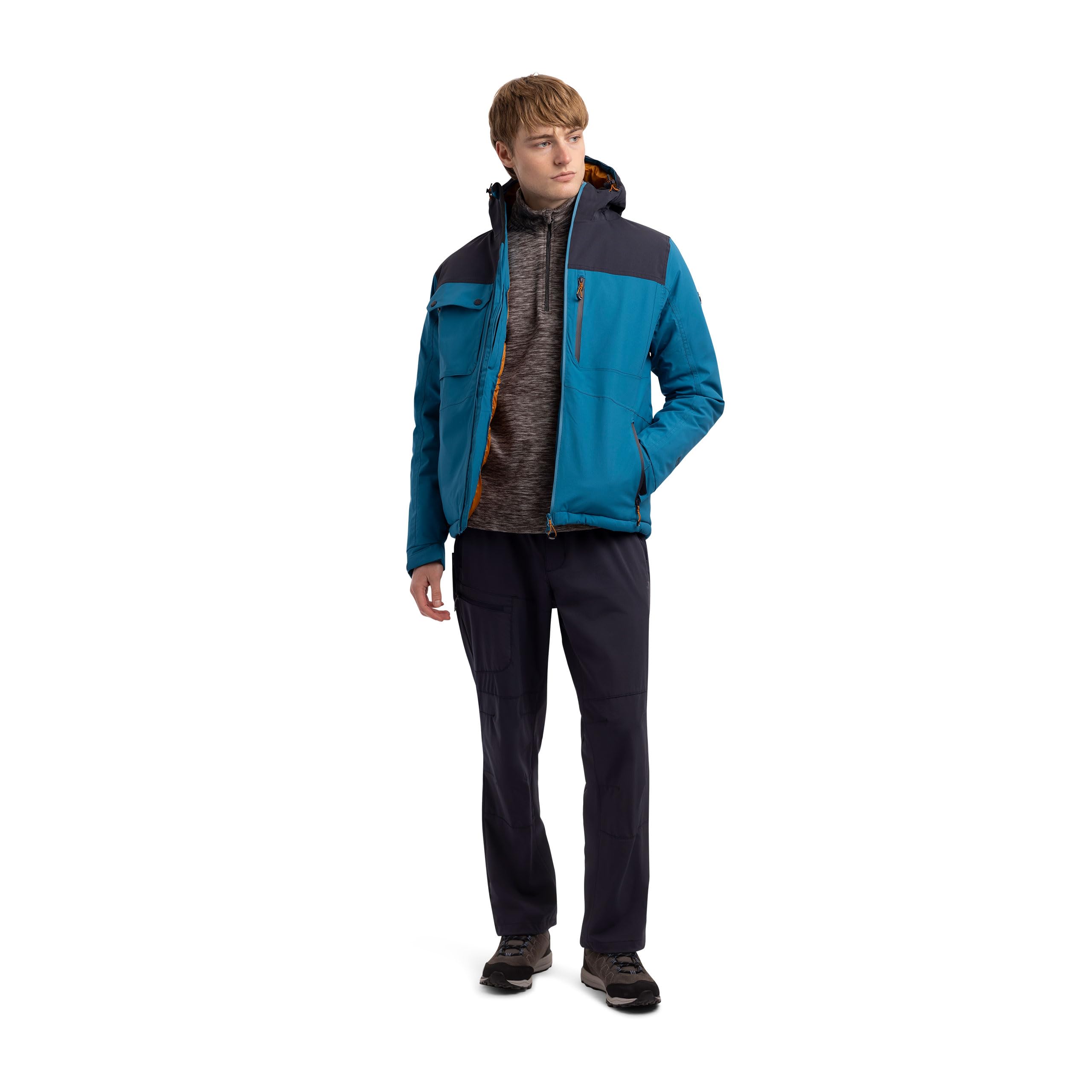 Trespass Chaqueta Acolchada Para Hombre Con Capucha Cultivada Y Bolsillos Con Cremallera Eastwell, Bondi Azul, XXS