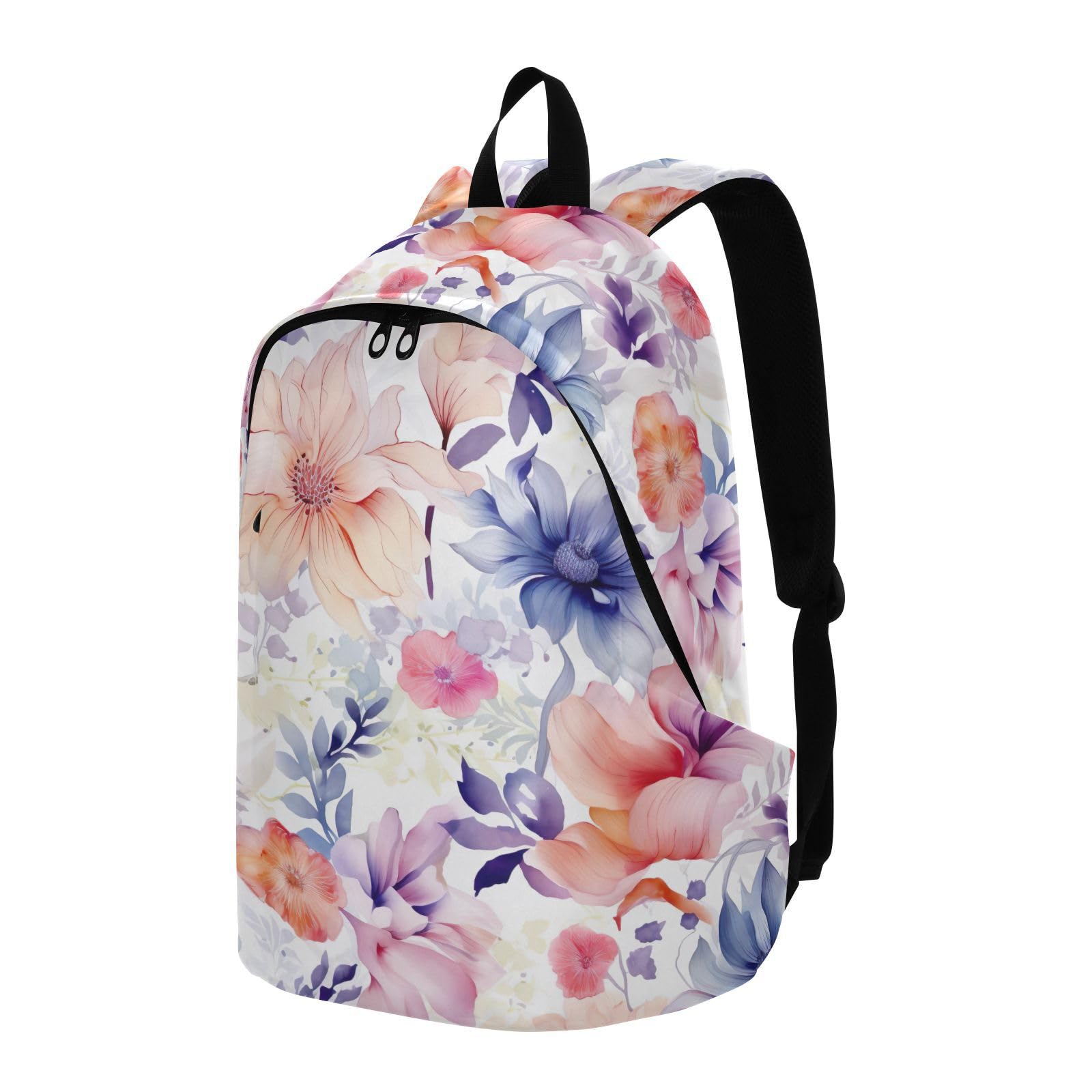 MCHIVER Travel Backpack Leaves Purple Floral Beautiful Casual Daypack Backpacks Lightweight Carry on Bag Water Resistant Hiking Backpack for Women and Men