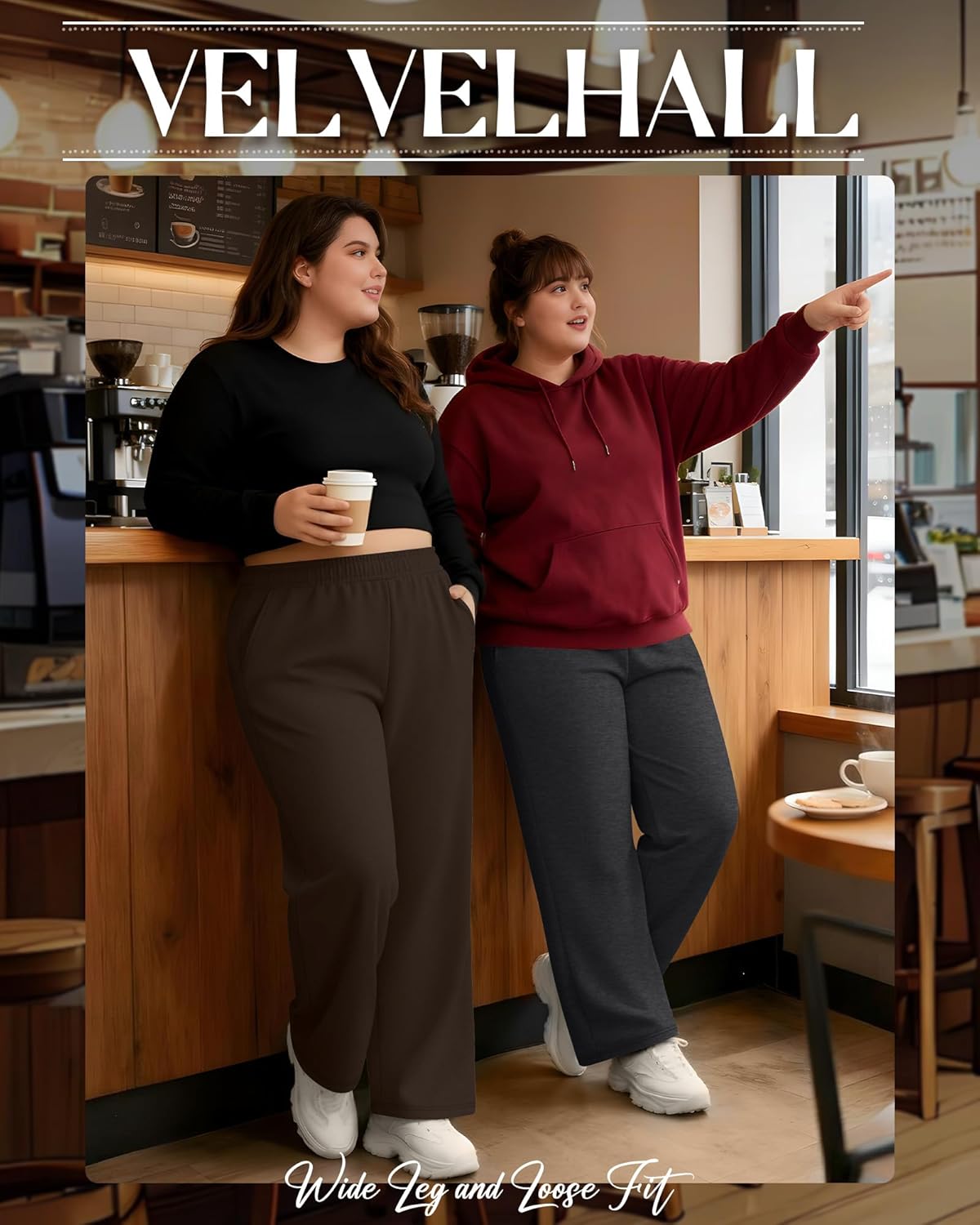 3 Pack Women's Fleece Plus Size Wide Leg Sweatpants Lined Baggy Pants Drawstring Casual Joggers with Pockets - Image 5