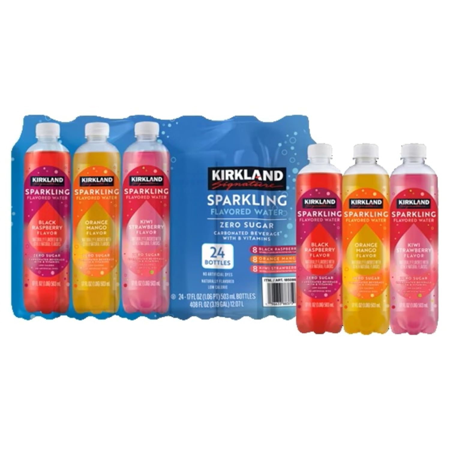 Kirkland Signature Flavored Sparkling Water Variety Club Pack - 24 ct. (17 oz.)