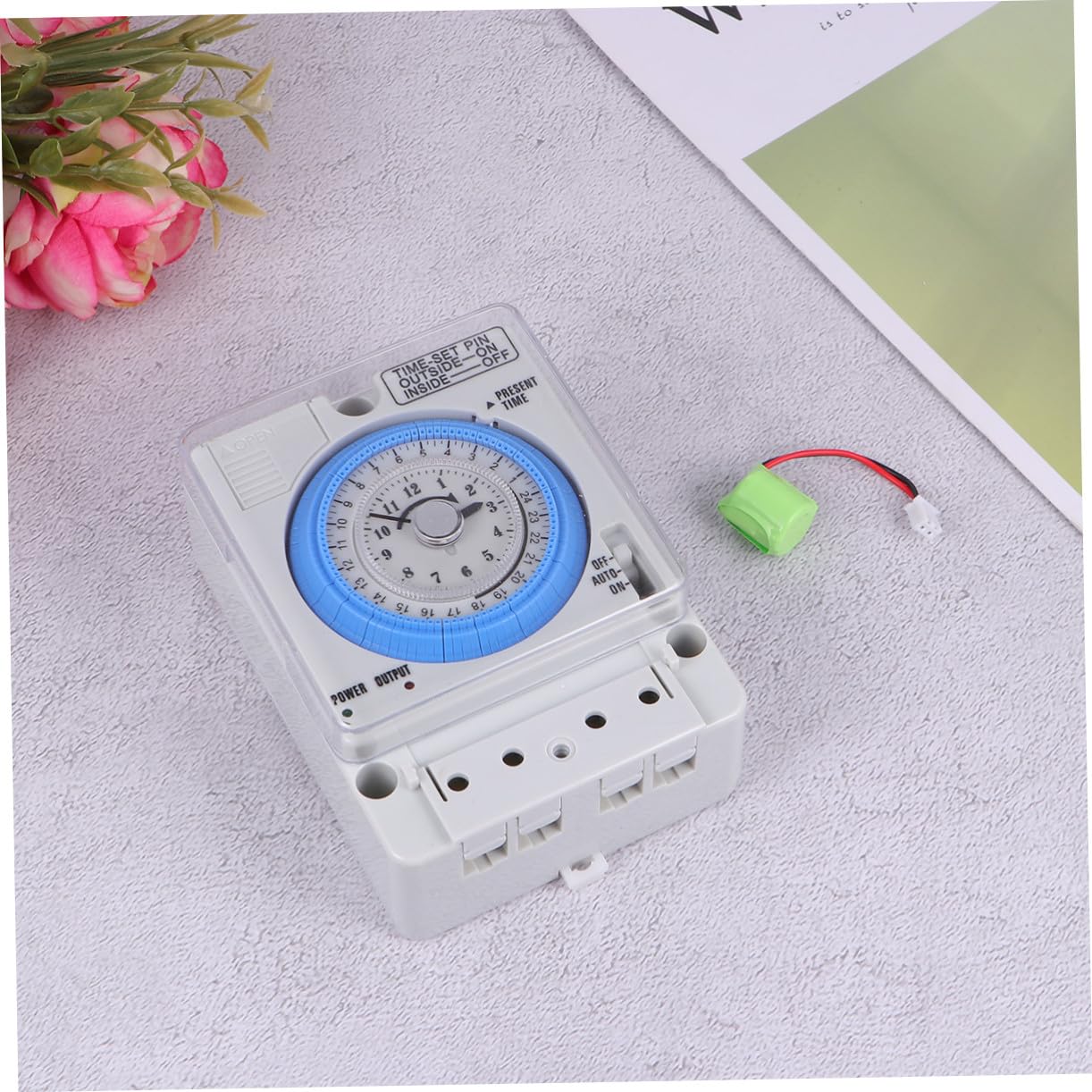 Luxshiny Mechanischer Zeitschaltuhr Timer für Küche mit PC Material 16a 110-230vac Einfaches Design Präziser Mechanischer Schaltzeitgeber für Backen und Kochen