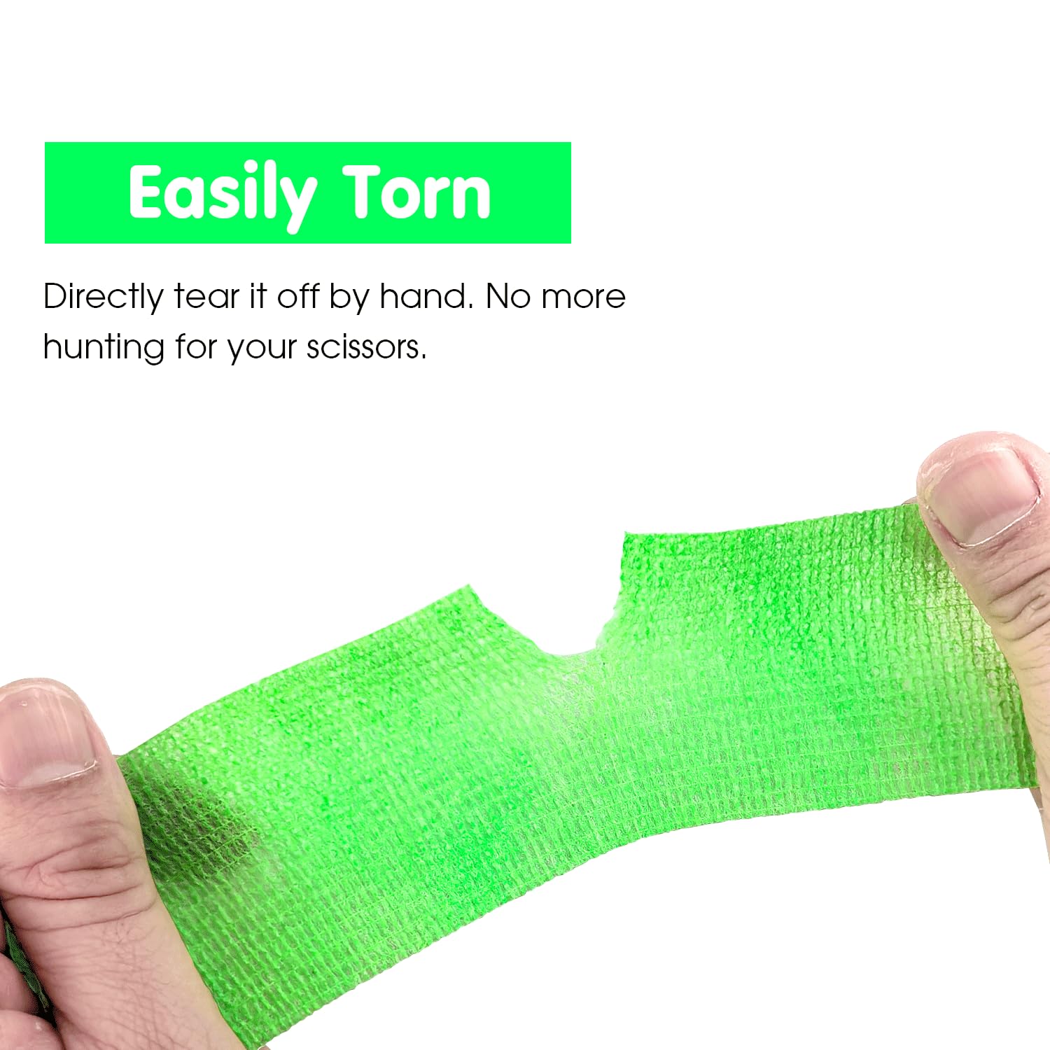 STpro Self Adhesive Bandage Wrap,6 Rolls 2” X 5 Yards Vet Wrap for Dogs, Horses, Pets, Elastic Cohesive Bandages for Wrist, Ankle Sprains and Swelling (Neon Green)