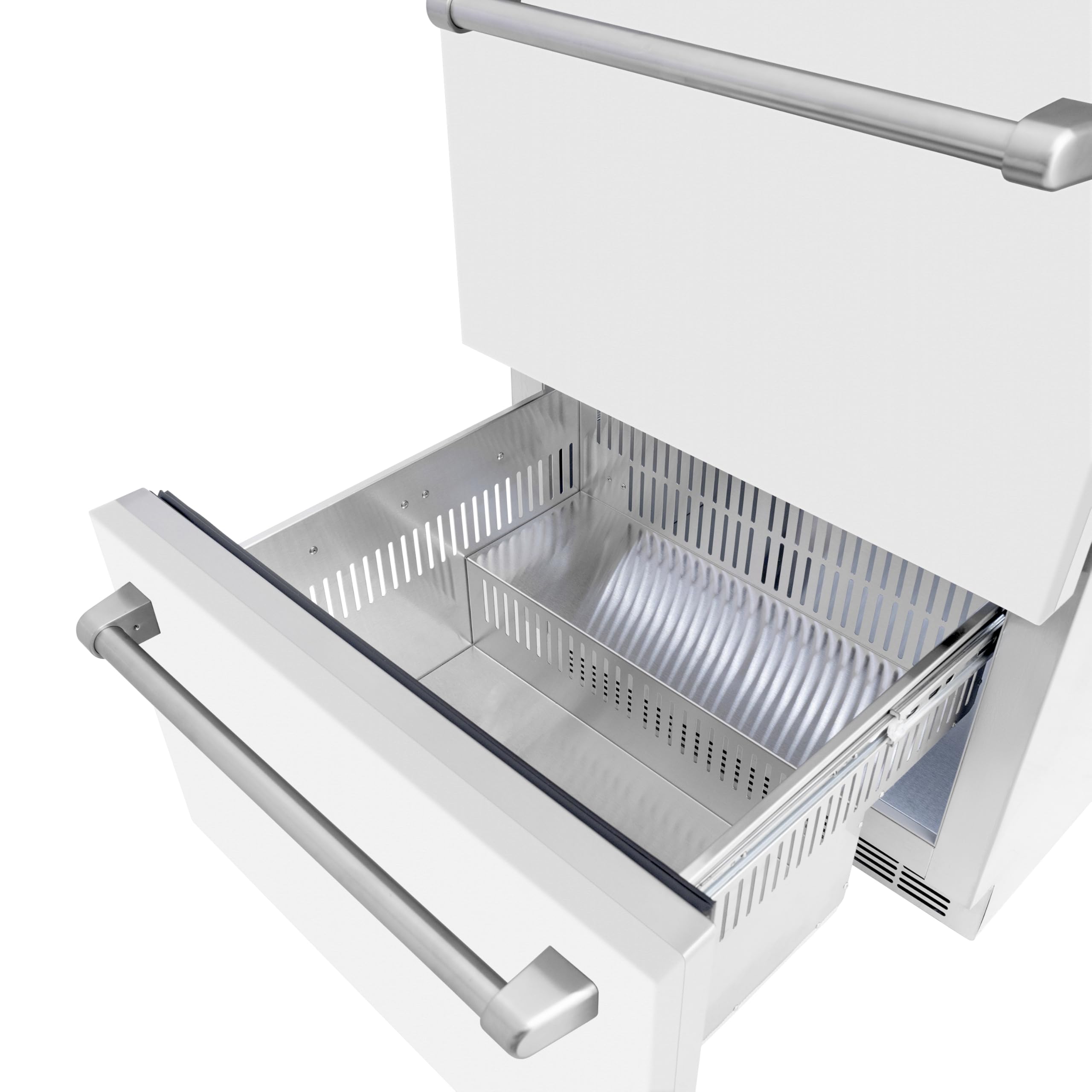 Z Line Kitchen and Bath ZLINE 24 in. Touchstone 168 Can Outdoor-Rated Dual Refrigerator Drawer with White Matte Doors (RDSO-WM-24) on Fridge.com