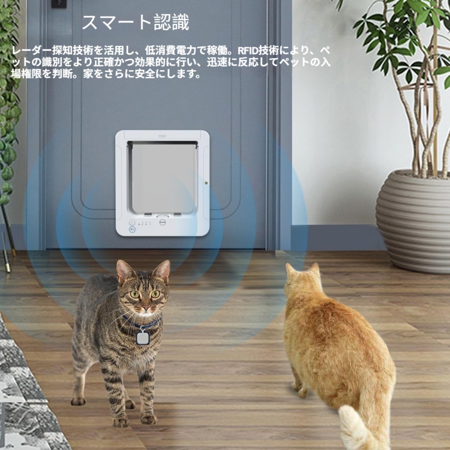 Amazon.co.jp: GRSMIS ペットドア 自動感知、マイクロチップキャット