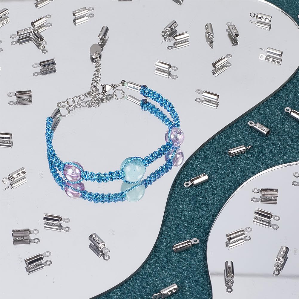 300 Stück Umklappbare Kordelenden 5 Mm – Edelstahl, Für Schmuckherstellung, Armband, Halskette DIY