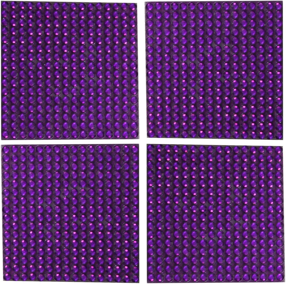 Square Rhinestone Coasters, Purple, Set of 4