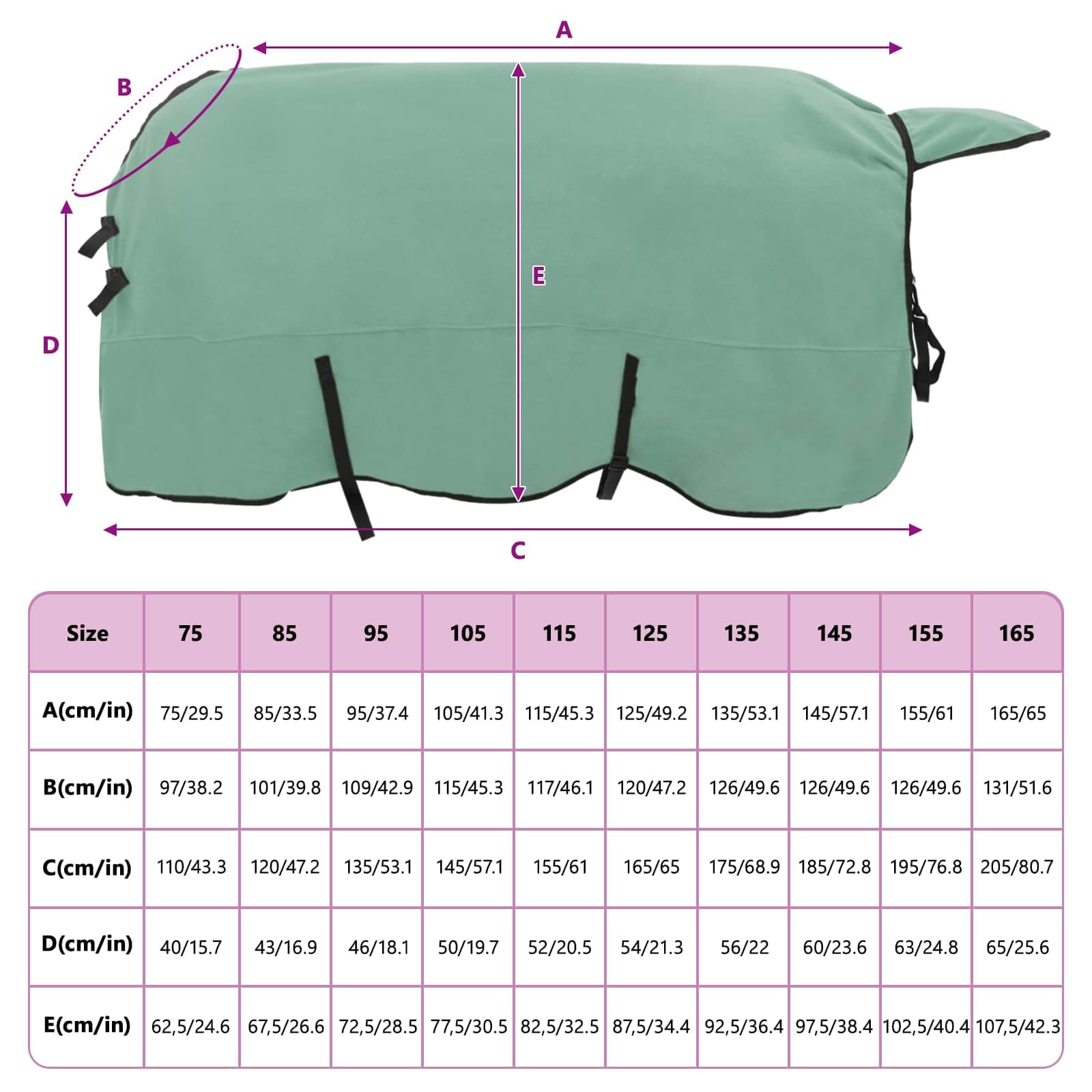 vidaXL Manta de caballo de poliéster verde especial, moderna, ecuestre, funda extraíble para caballo, capa cálida, funcional, elegante accesorio para exteriores