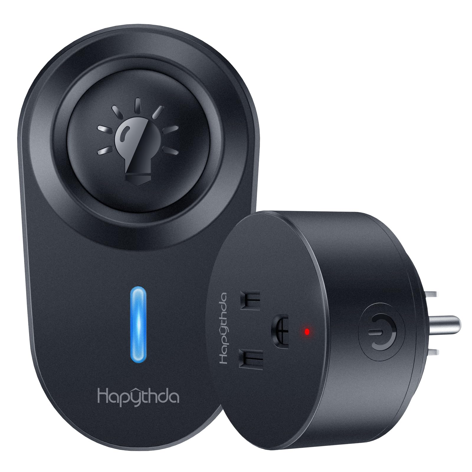 HAPYTHDA Remote Control Outlet,15A/1500W, 500 Feet RF Range Remote Light Switches Kit, No Wiring Needed Wireless Remote Outlet for Light, Small Electrical Appliance, with Anti-Surge 4000V, Black