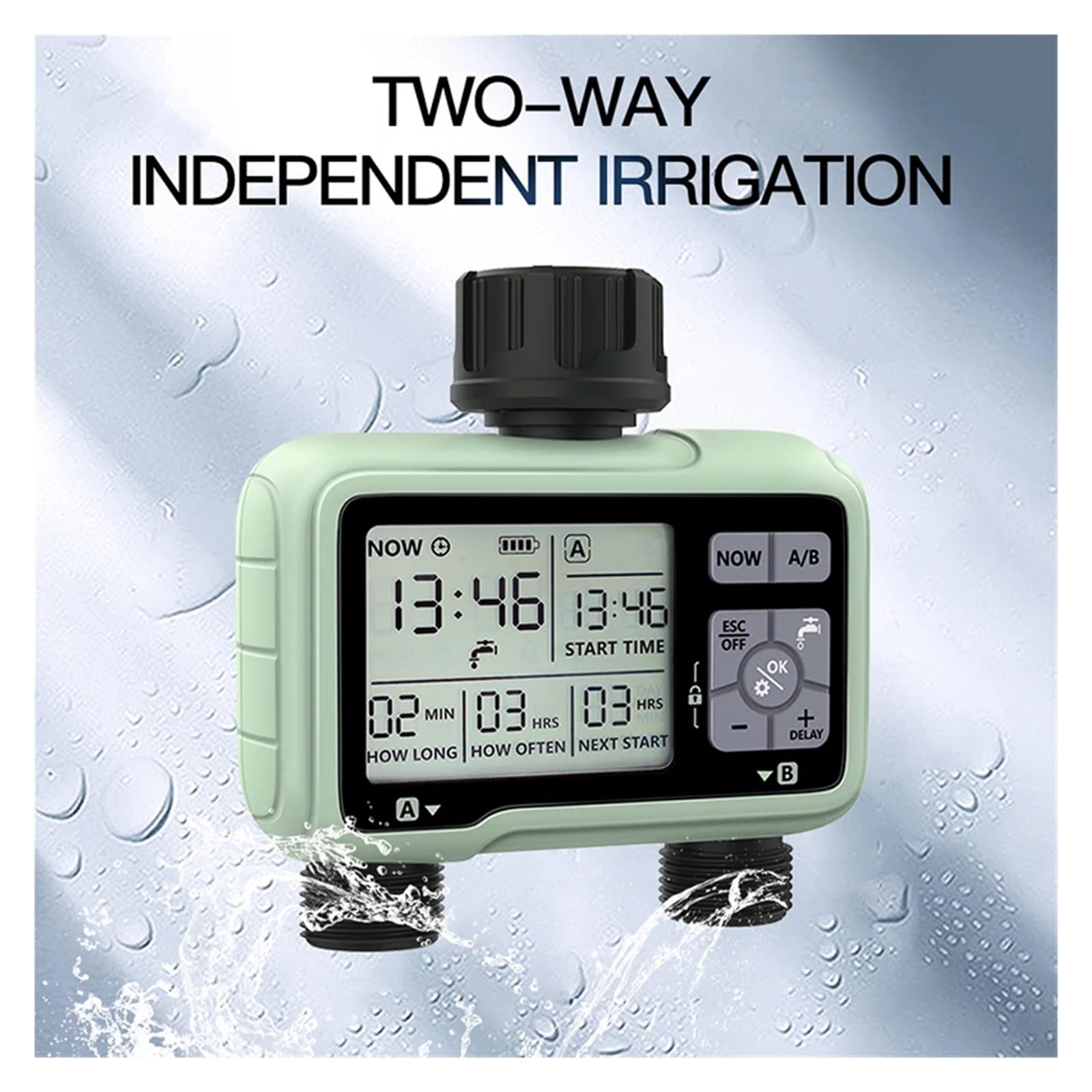 HCT-326 Garden Outdoor Intelligent Double Out Irrigation Timer Watering System(POP4-HCT-326-UN)