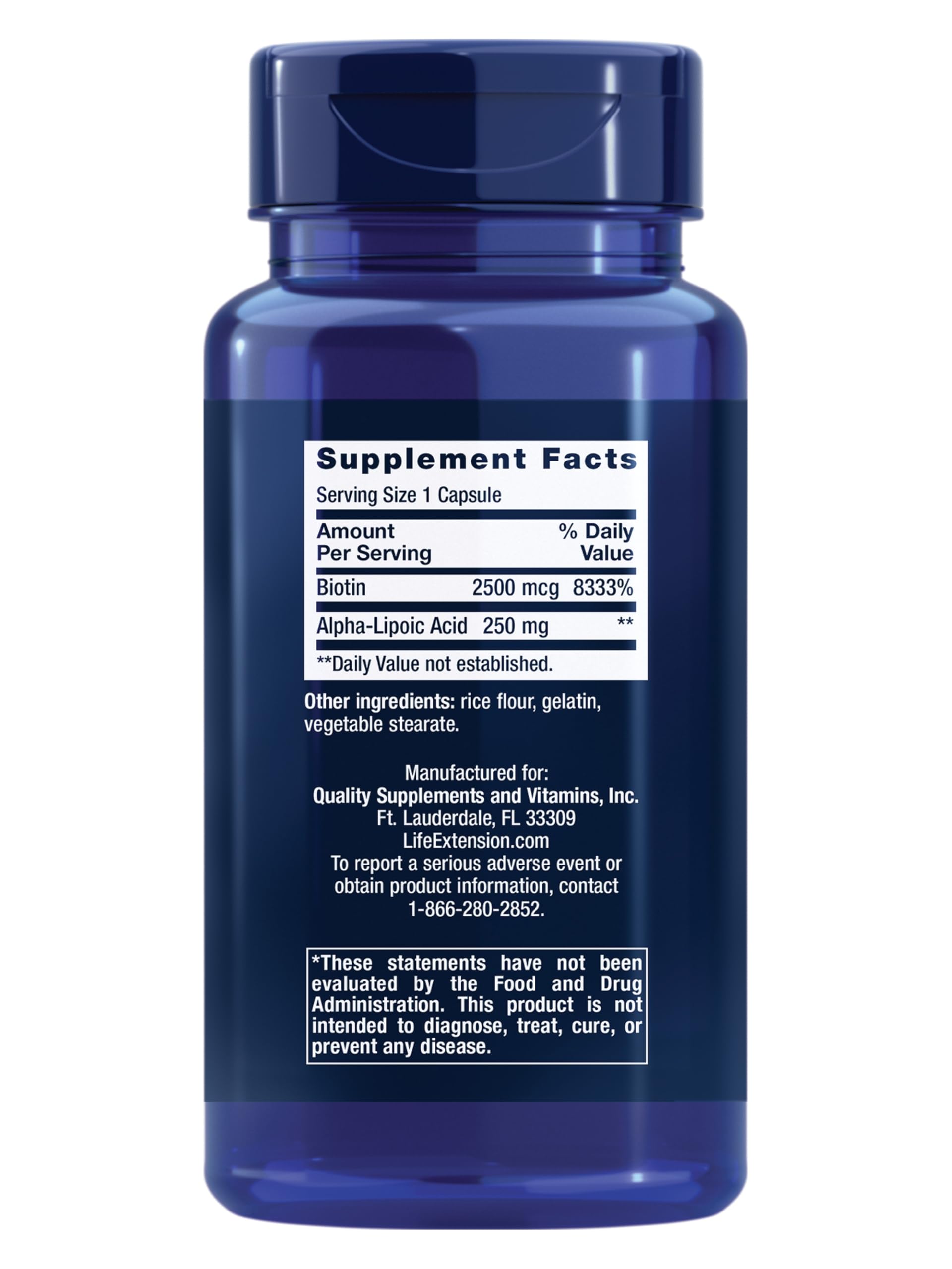 Life Extension Alpha-Lipoic Acid with Biotin, 60 Capsules — Amazon image 2
