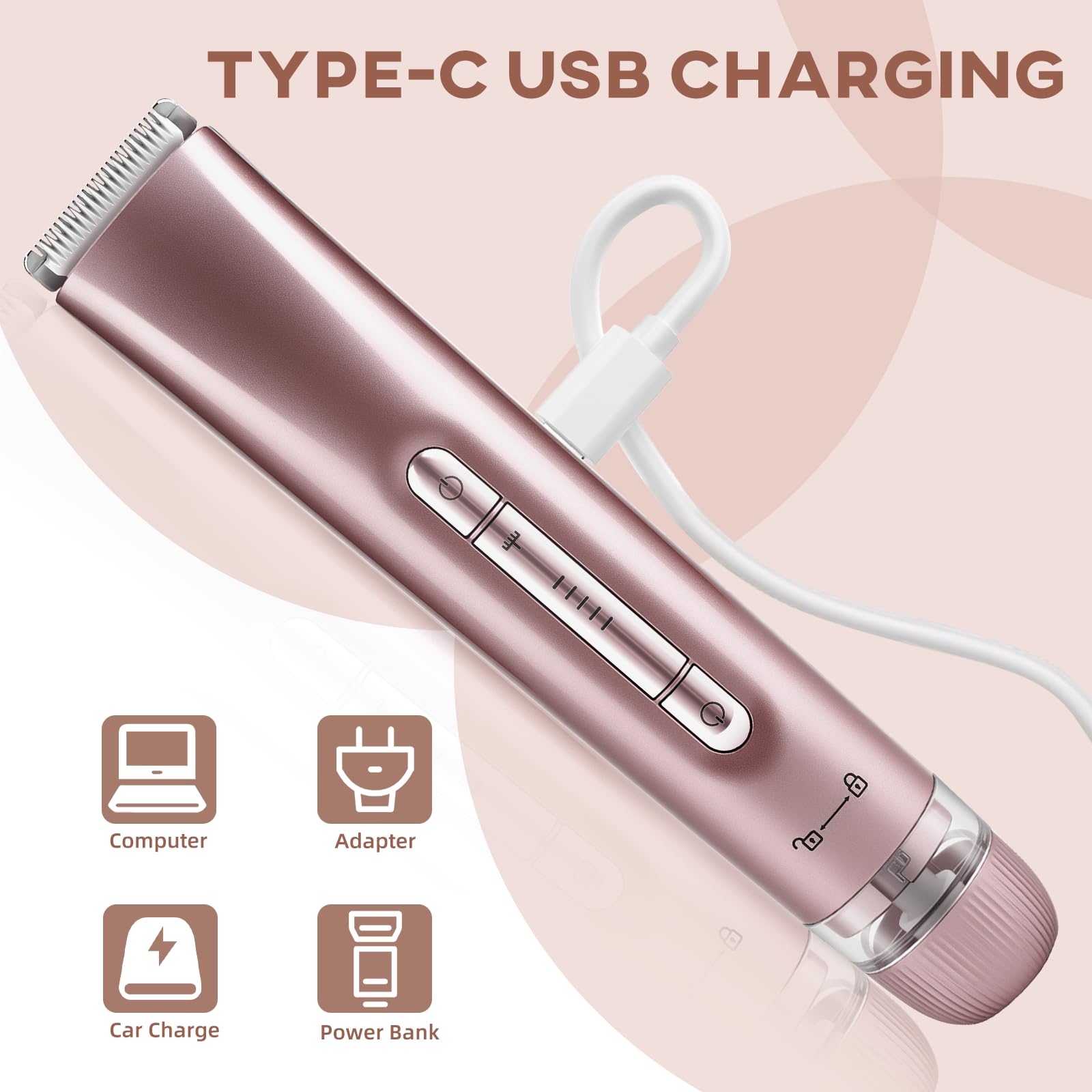 Elektrischer Damenrasierer 2in1 - Nass & Trocken Epilierer & Intimrasierer - Kabelloser Bikini Trimmer für Gesicht, Beine & Körper - Inkl. Reiseetui
