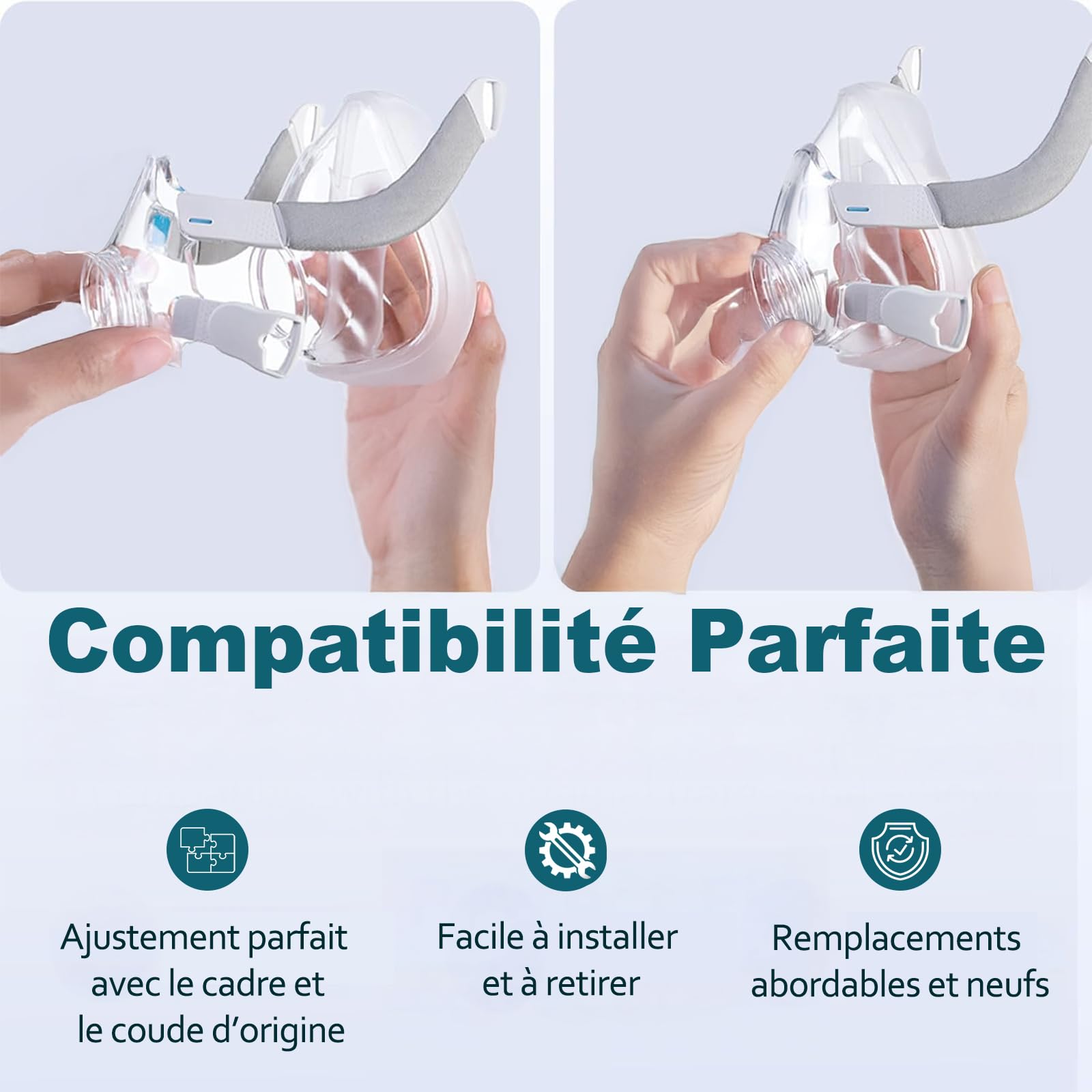 Coussin de rechange AirFit F20 pour masque F20, accessoire pour masque d’apnée du sommeil, masque AirFit F20, contenu : 1 coussin F20 (taille – Petite)