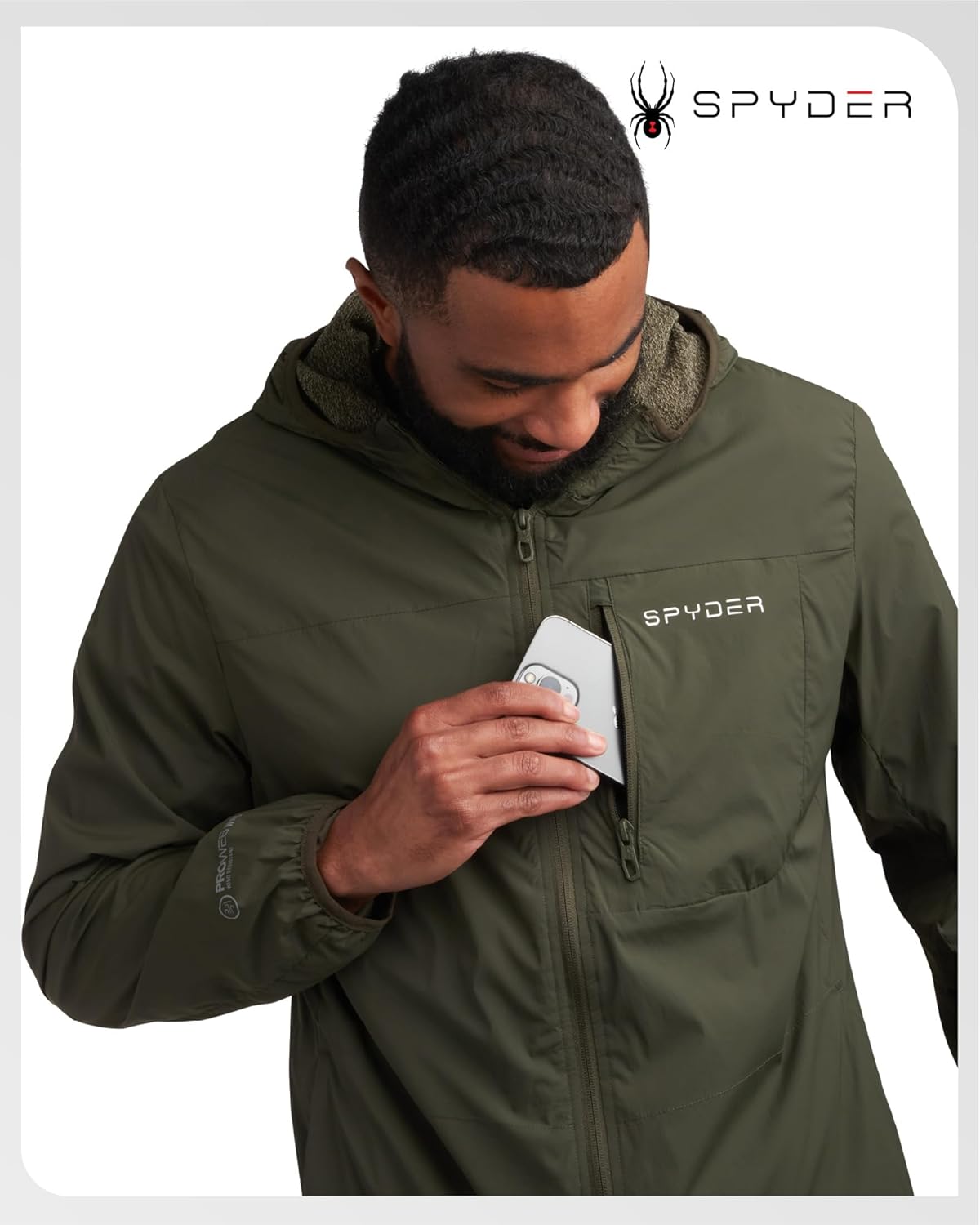 Spyder Mens Rain Jacket - Water Resistant Hooded Windbreaker Lightweight Rain Coats for Travel and Golf (Sizes: S-L) - Image 4