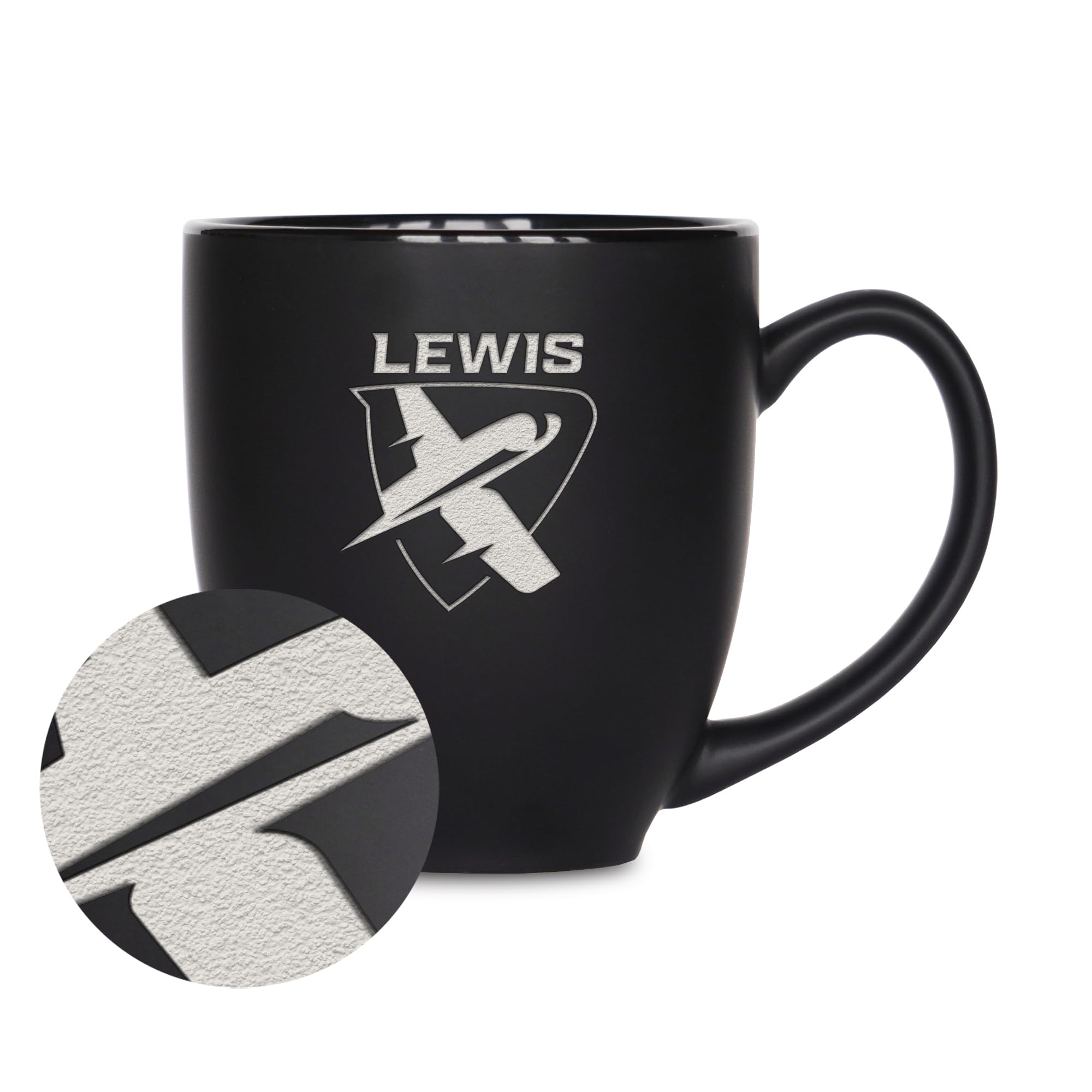 Tasse gravée Lewis University Flyers en céramique mate de qualité supérieure