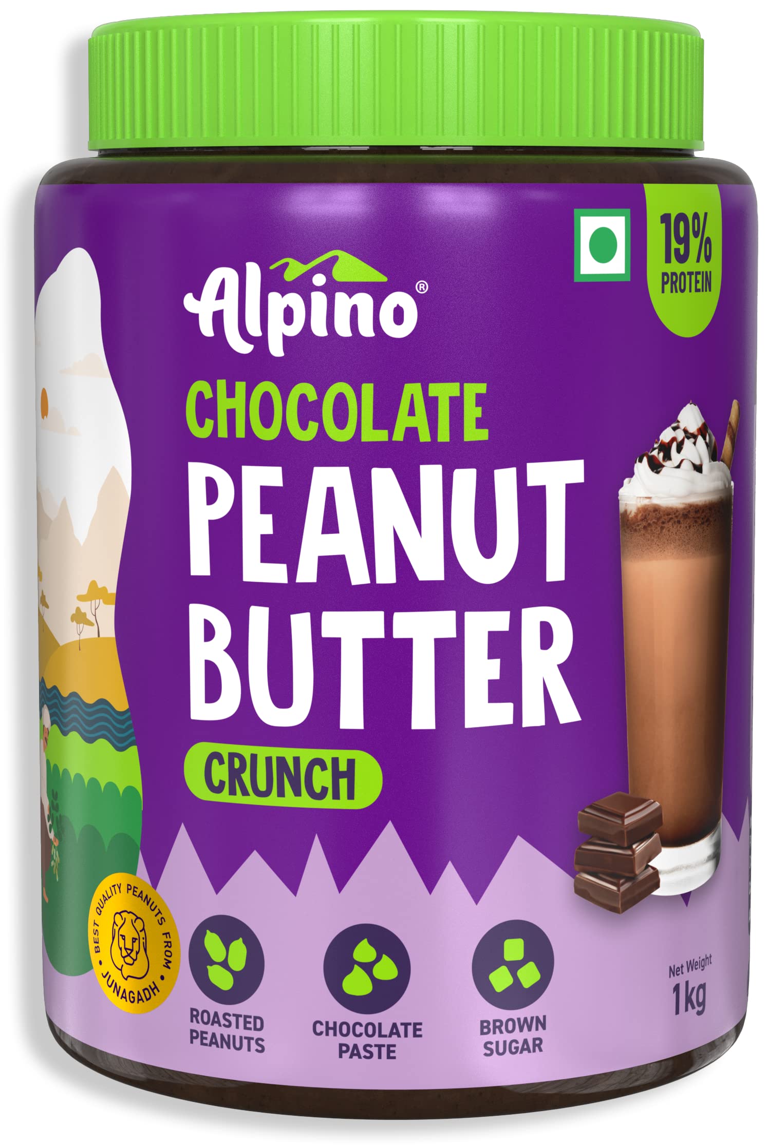 ALPINO Chocolate Peanut Butter Crunch 1kg & ALPINO Chocolate Peanut Butter Smooth 400g